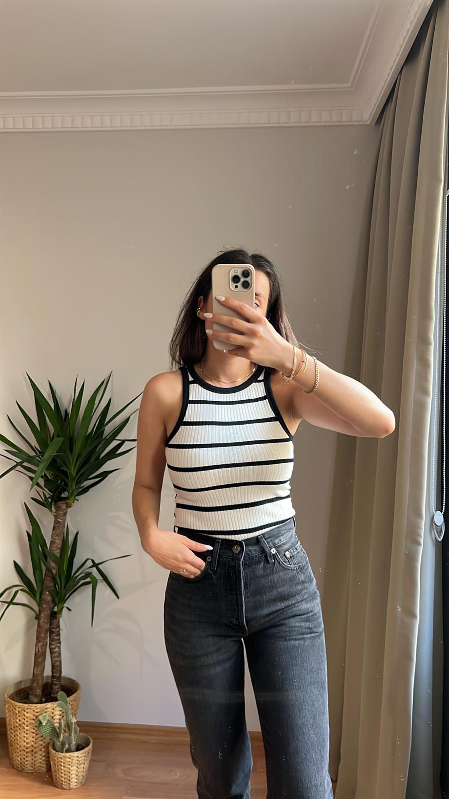 pb fitilli çizgili atlet