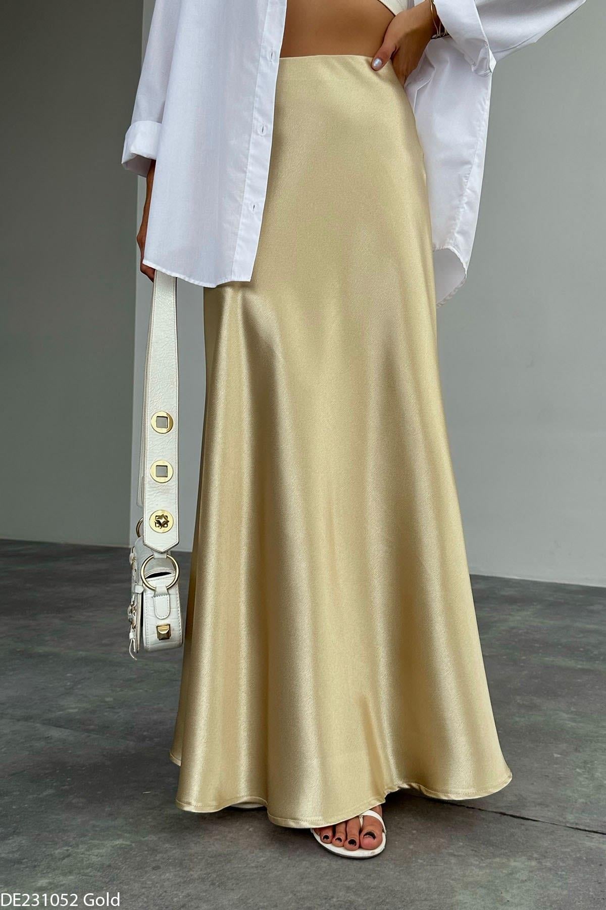QI GOLD MAXİ SATEN ETEK