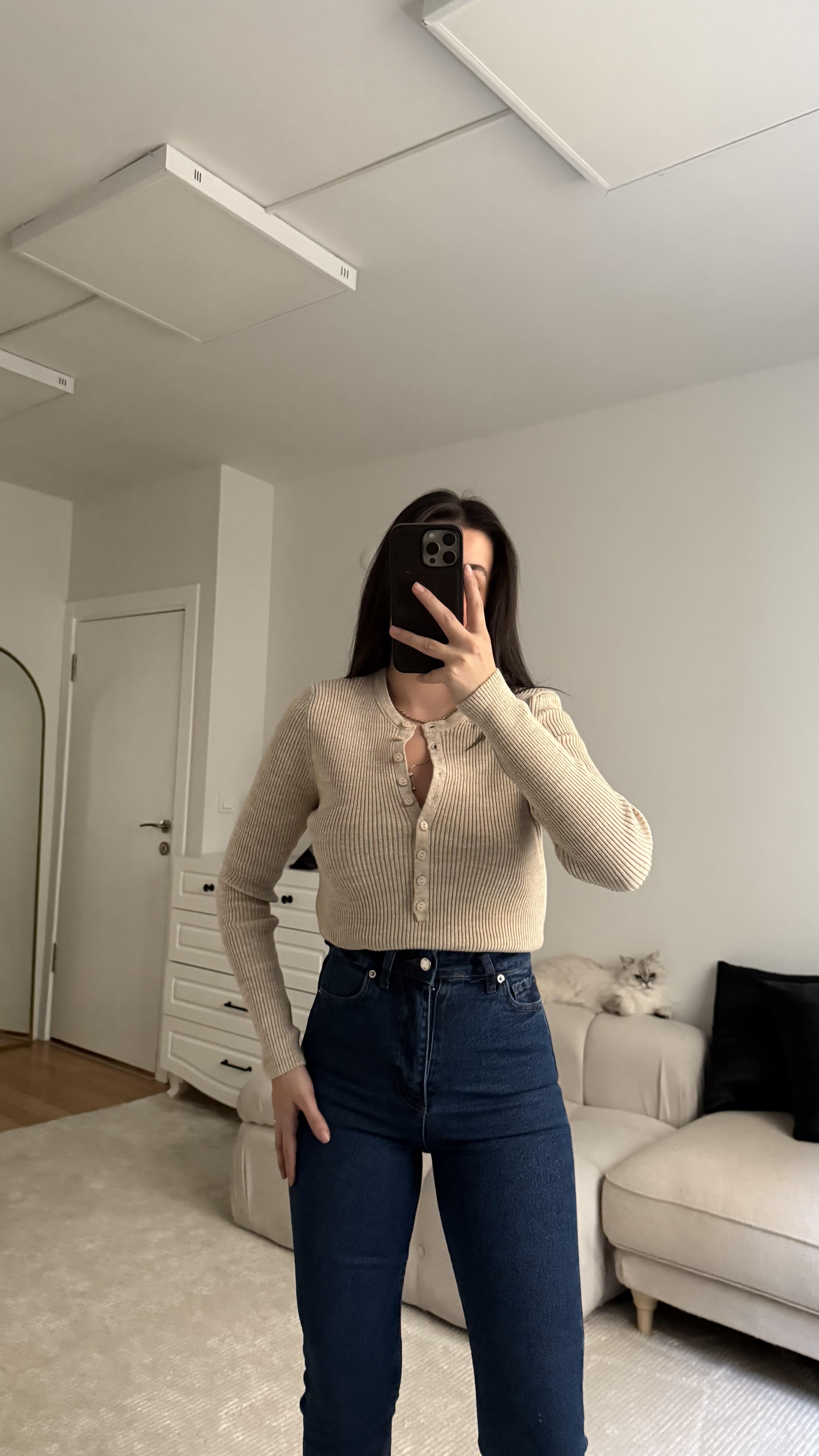 Rey Vizon Full Düğmeli Triko