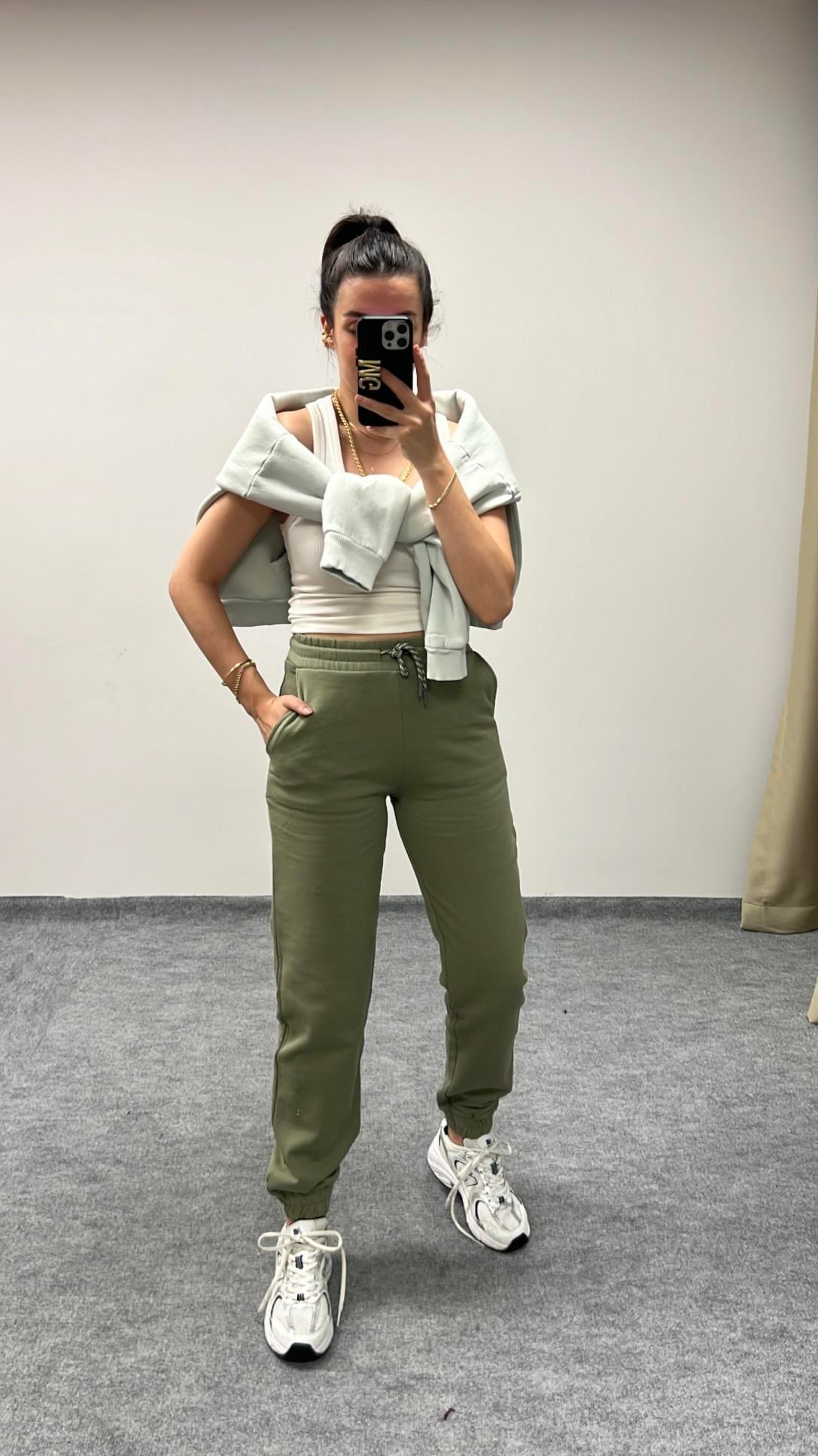 STAR YEŞİL PAMUKLU JOGGER