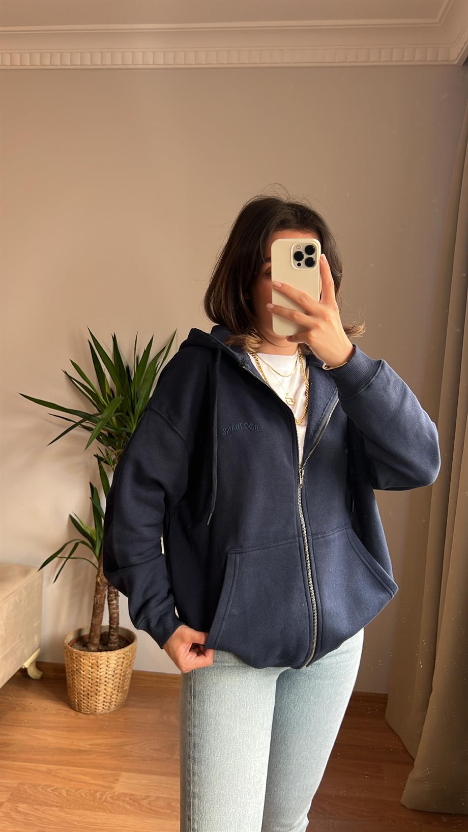 URBAN LACİ ŞARDONLU FERMUARLI SWEATSHIRT