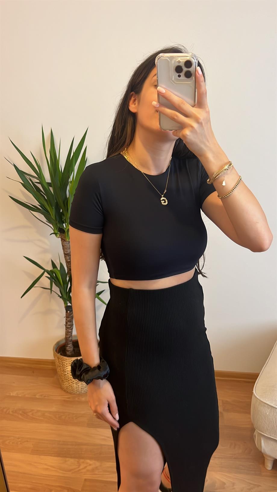Zr Siyah Crop Top