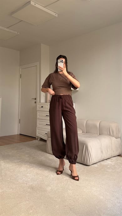 Acı Kahve Tensel Jogger Pantolon