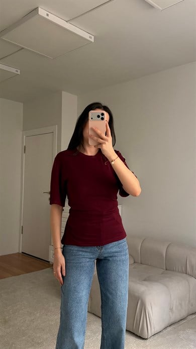BORDO BASİC BİSİKLET YAKA SIRT BAĞLAMALI BLUZ