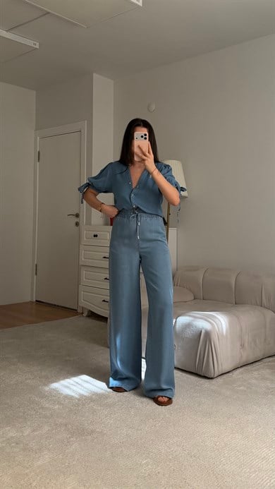 Marka Denim Tensel Bol Paça Pantolon