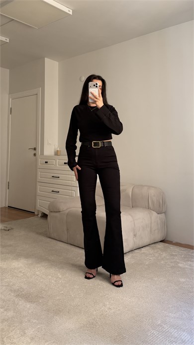 Marka Siyah Comfort Flare Jean