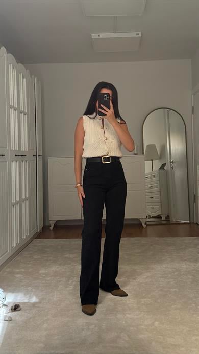 Marka Siyah Wide Leg Jean