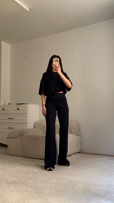 Mng Lacivert Oversize İkili Takım