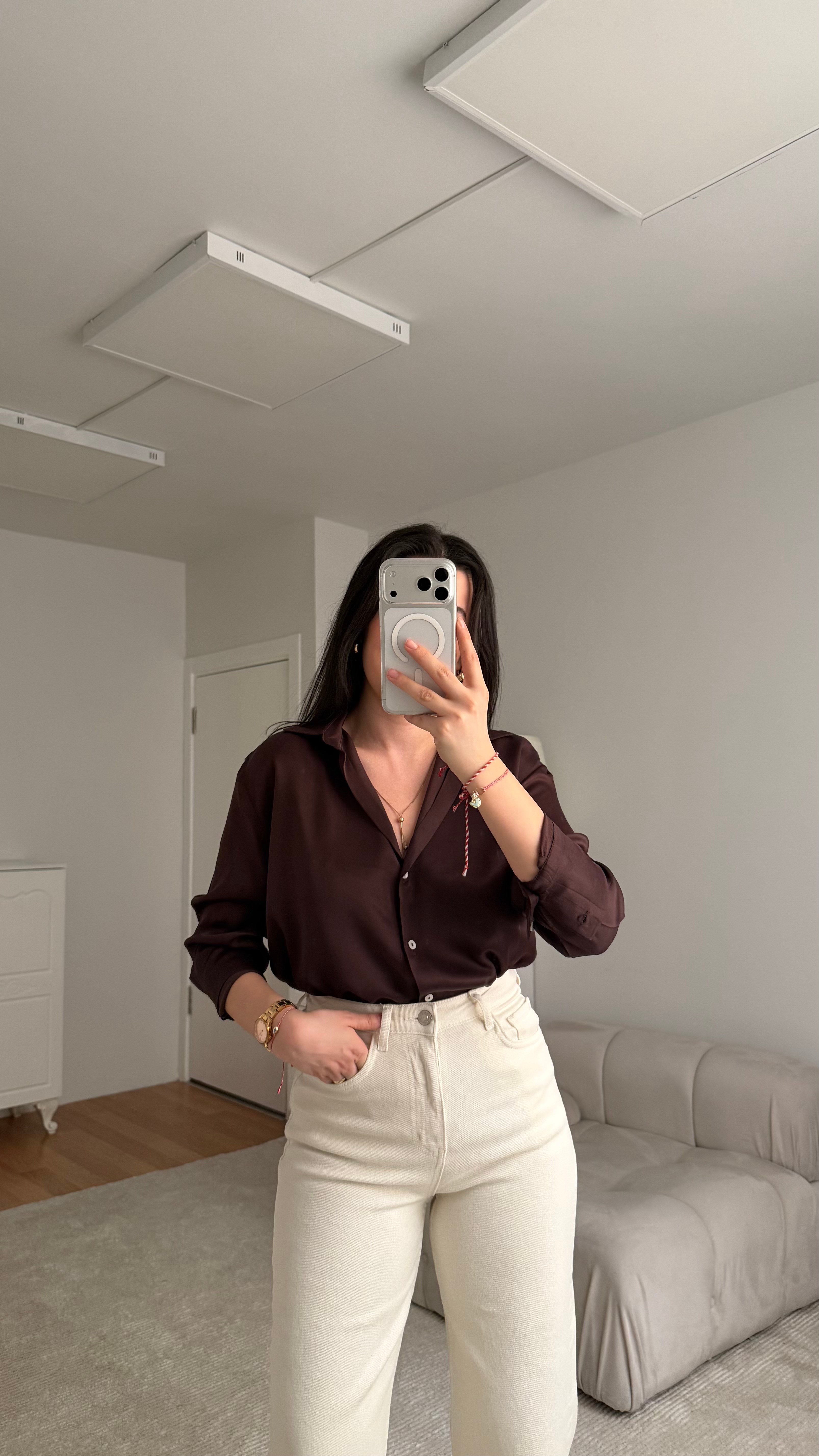 Acı Kahve Premium Saten Gömlek 