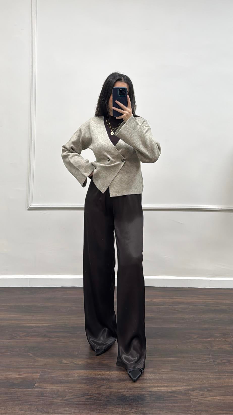 Acı Kahve Saten Pantolon 