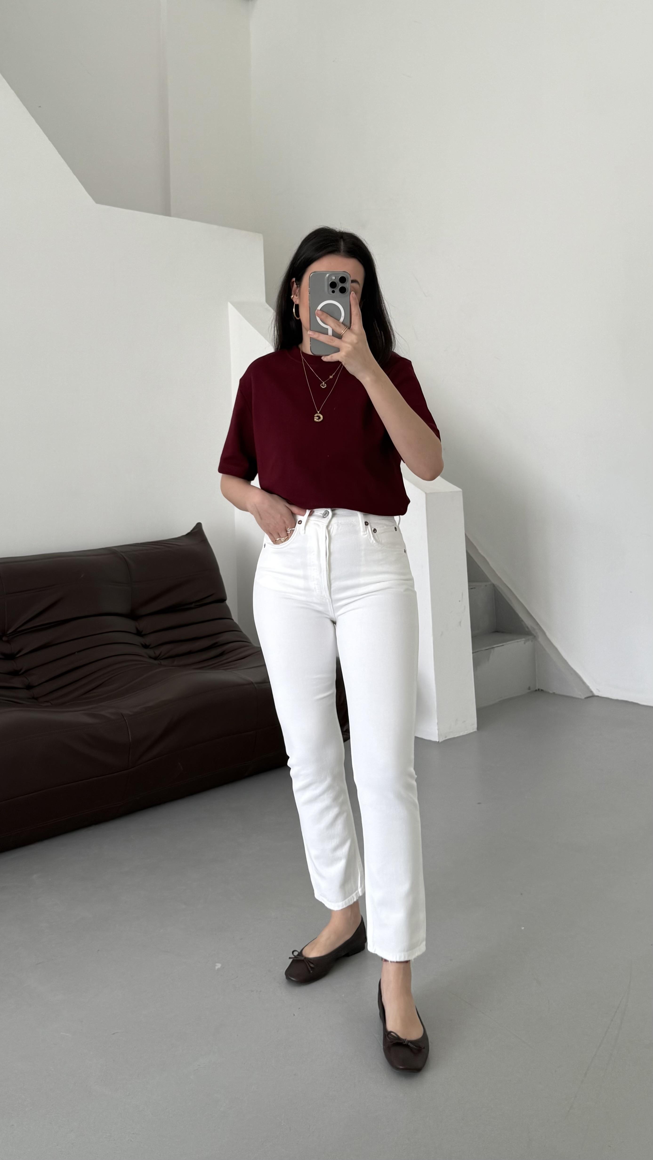 Ade Beyaz Straight Fıt Jean 