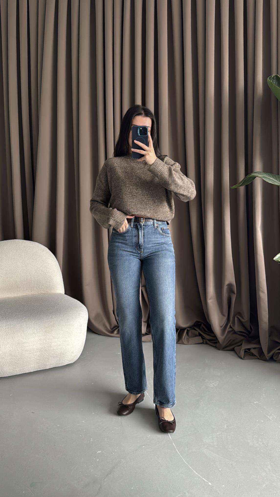 Ade Koyu Mavi Straight Jean