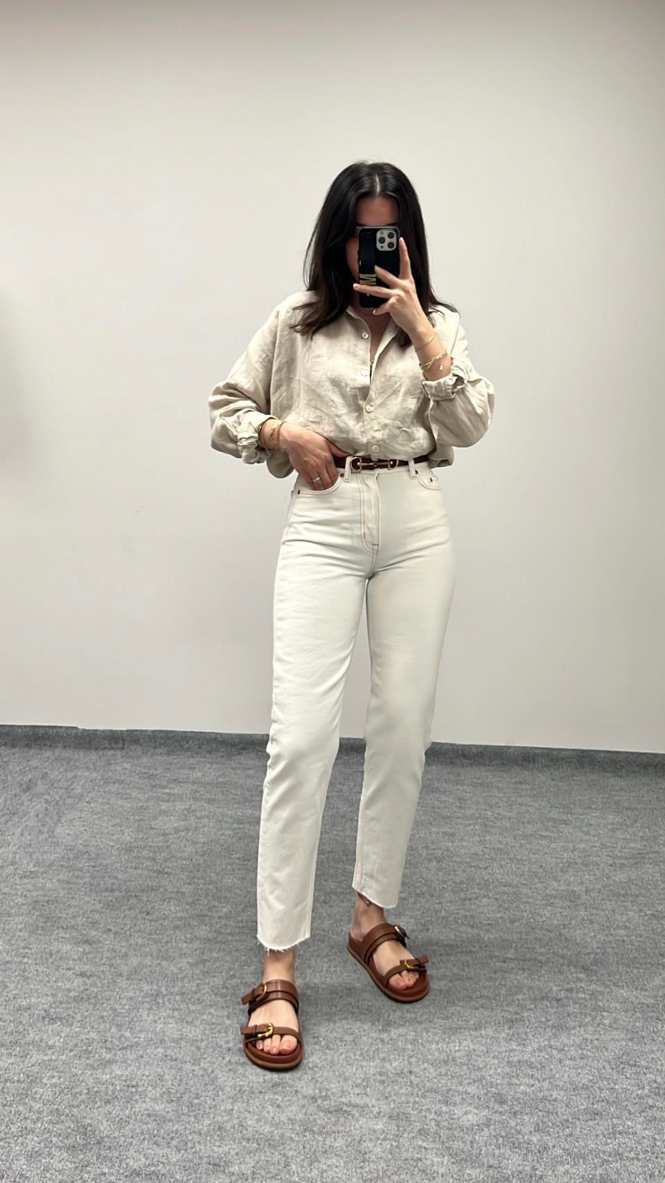 Aket Ekru Slım Straıght Jean