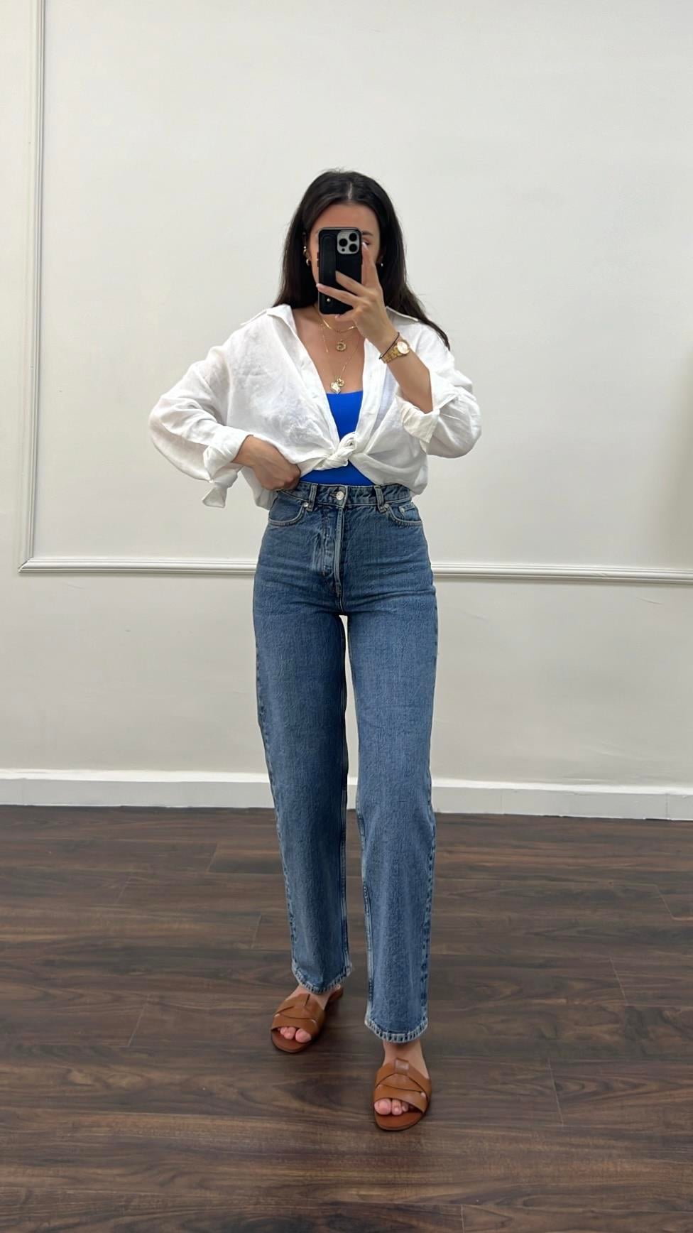 Aket Koyu Mavi Straight Fit Jean