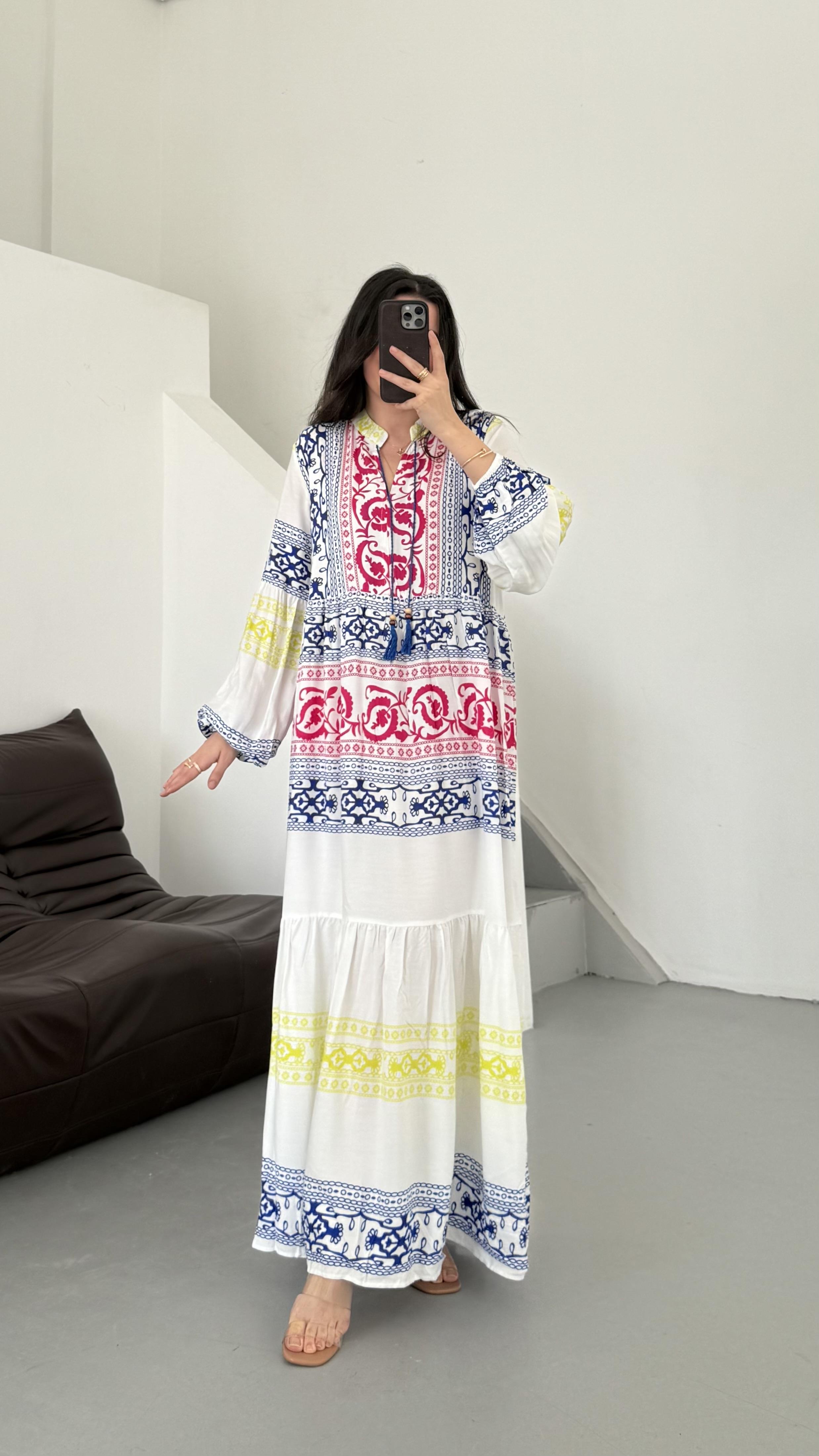 Alia Bağlama Detaylı Viskon Maxi Elbise