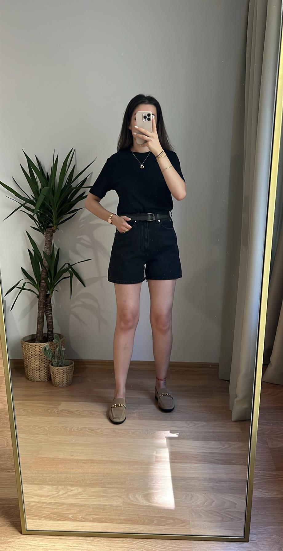 ARKE ANTRASİT MOM FIT ŞORT