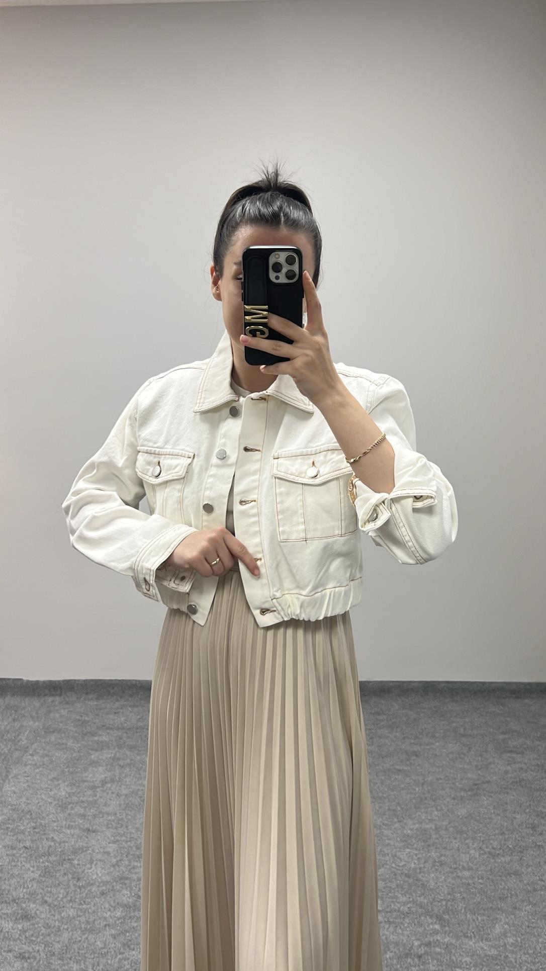 BAL EKRU DENİM CEKET