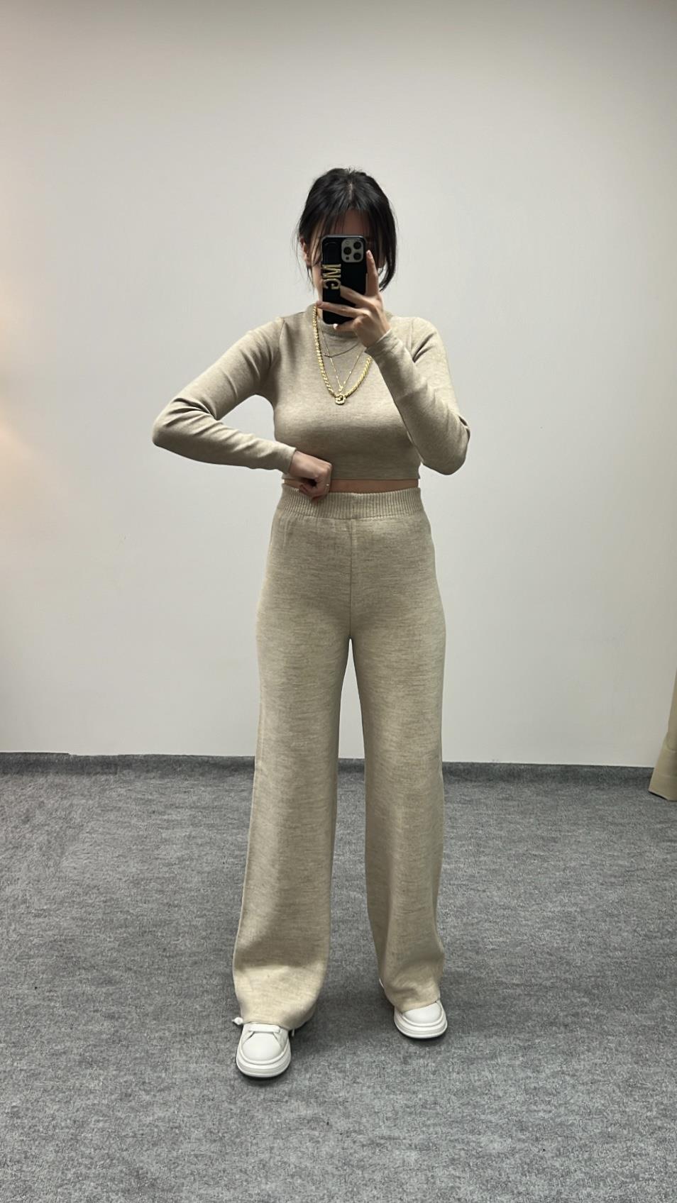 BEJ SIK ÖRME TRİKO PANTOLON