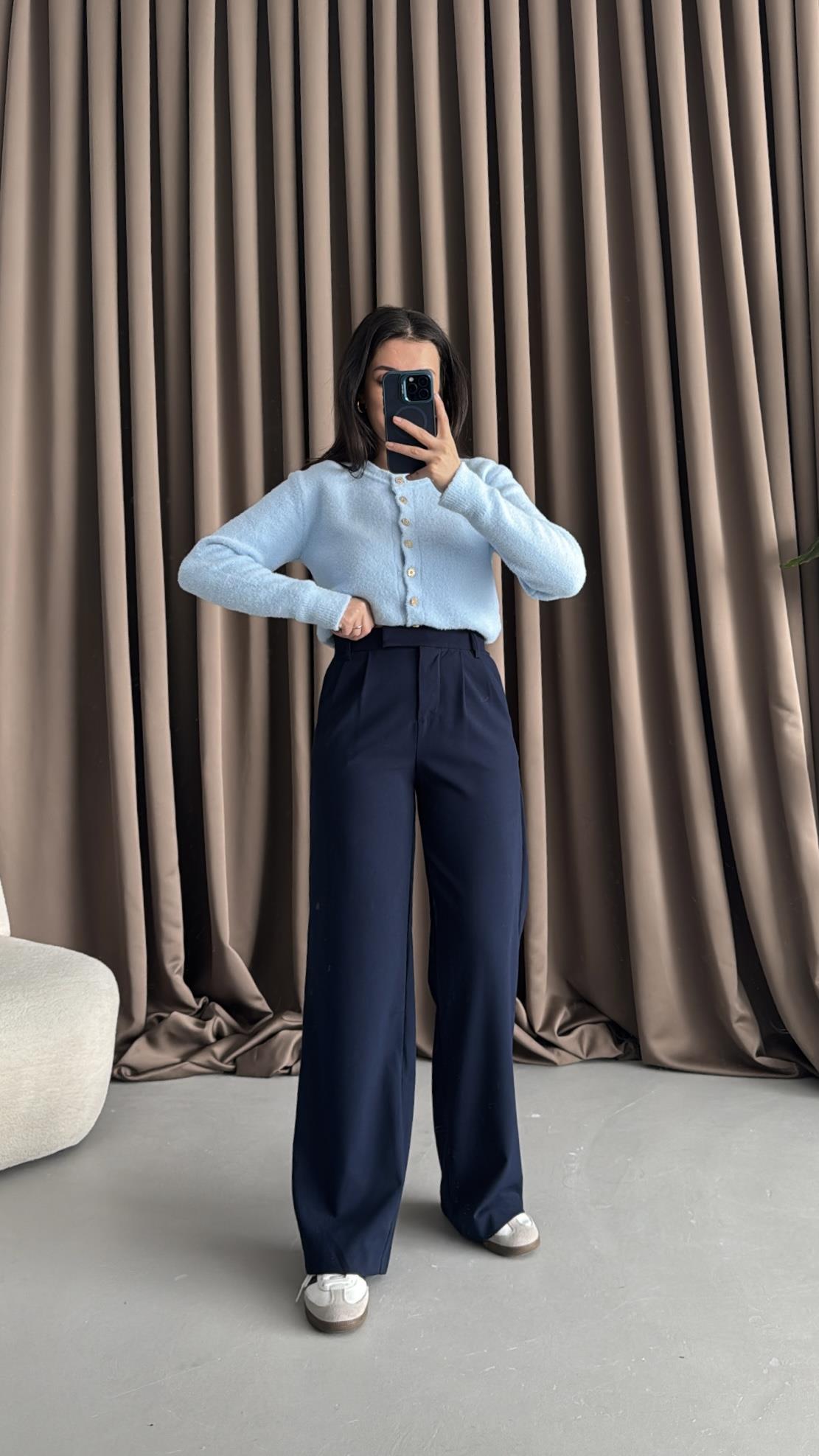 Bers Koyu Mavi Kumaş Pantolon