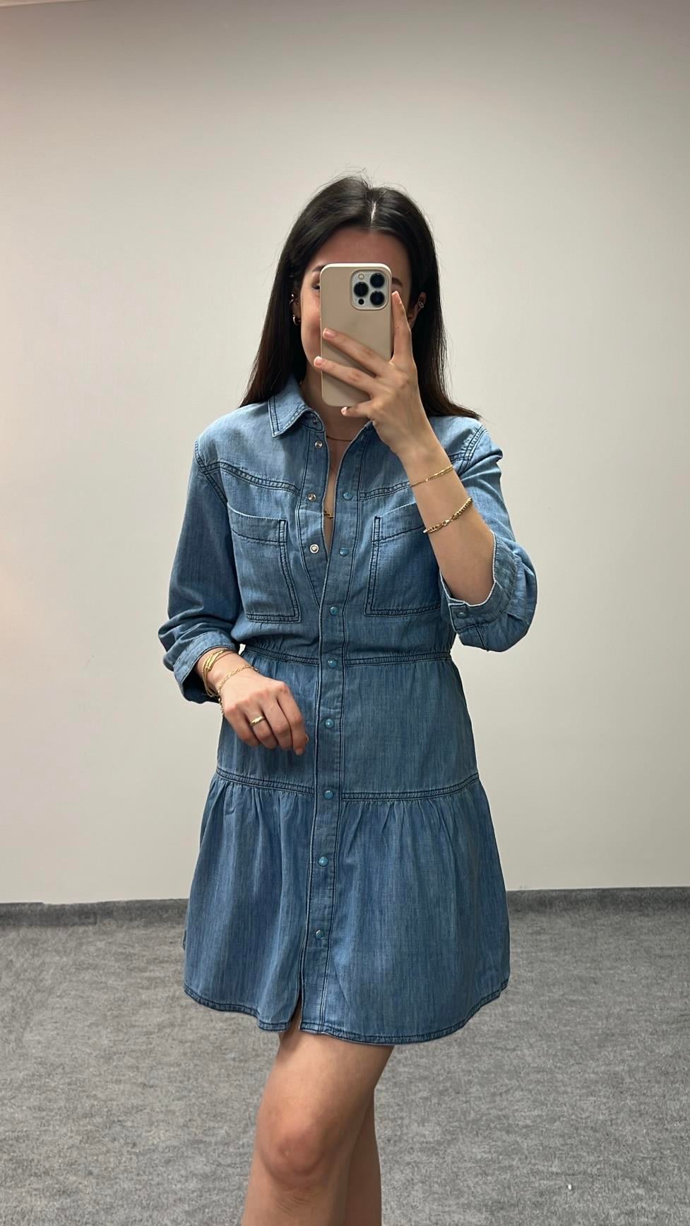 B&H MAVİ DENİM ELBİSE