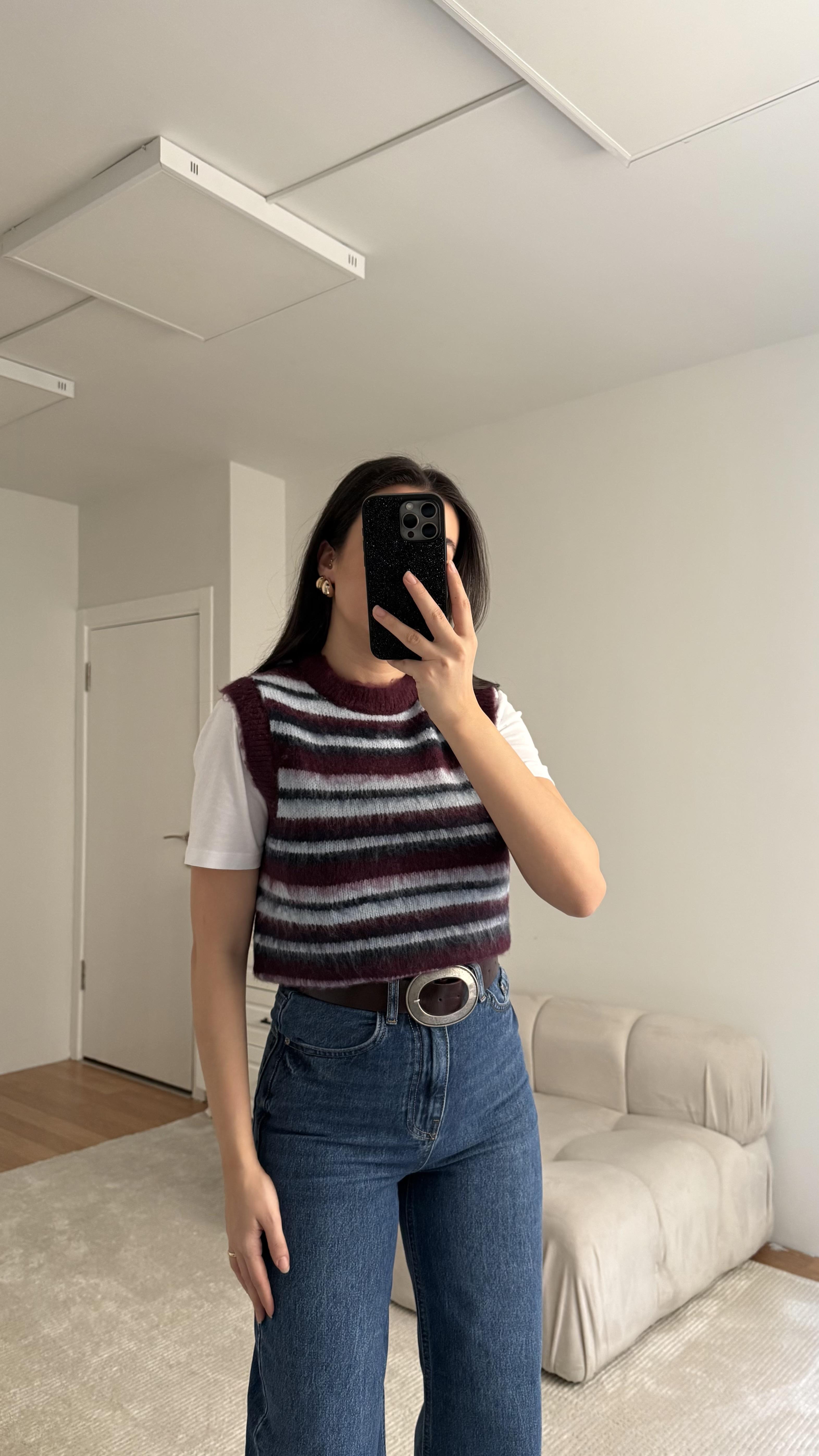 Bordo Laci Bisiklet Yaka Süveter