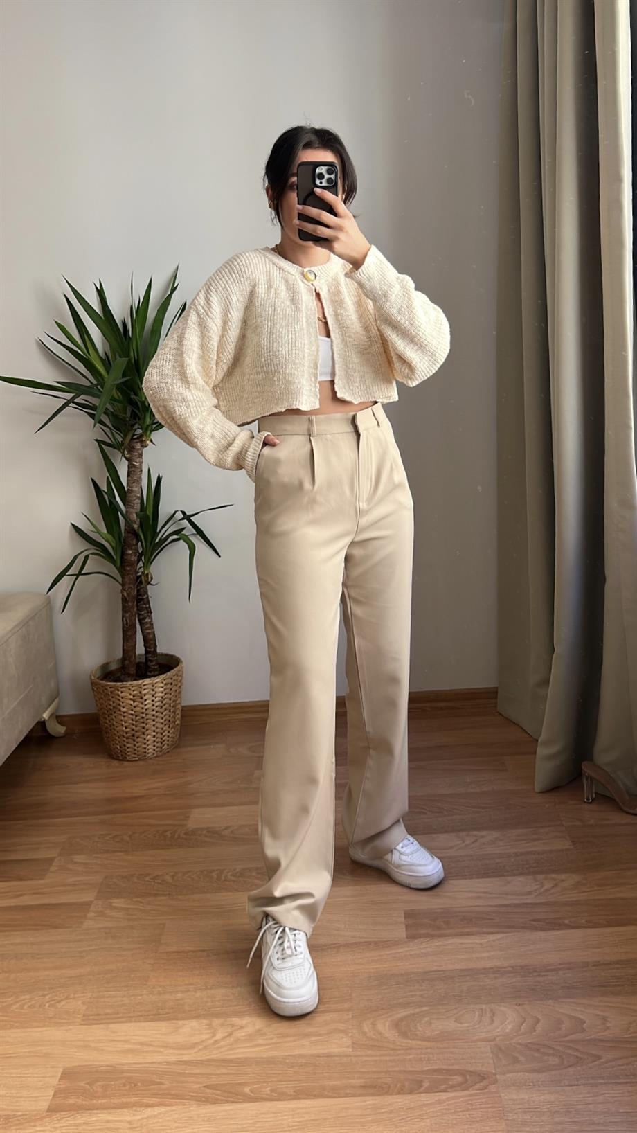 BRSHK BEJ KUMAŞ PANTOLON