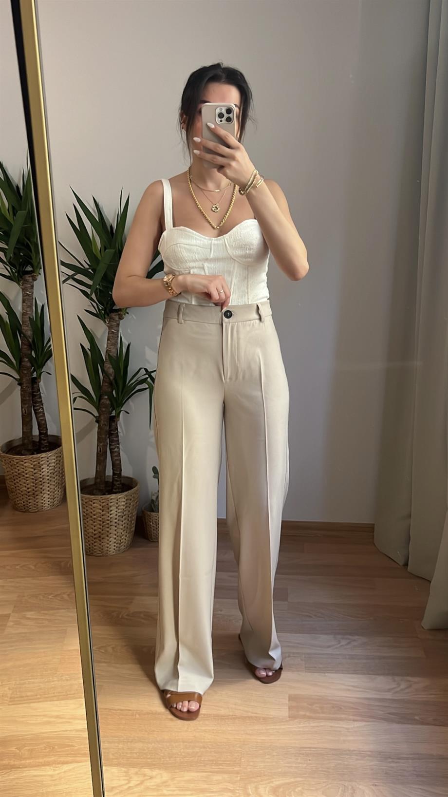 BRSHK TAŞ GENİŞ PAÇA PANTOLON