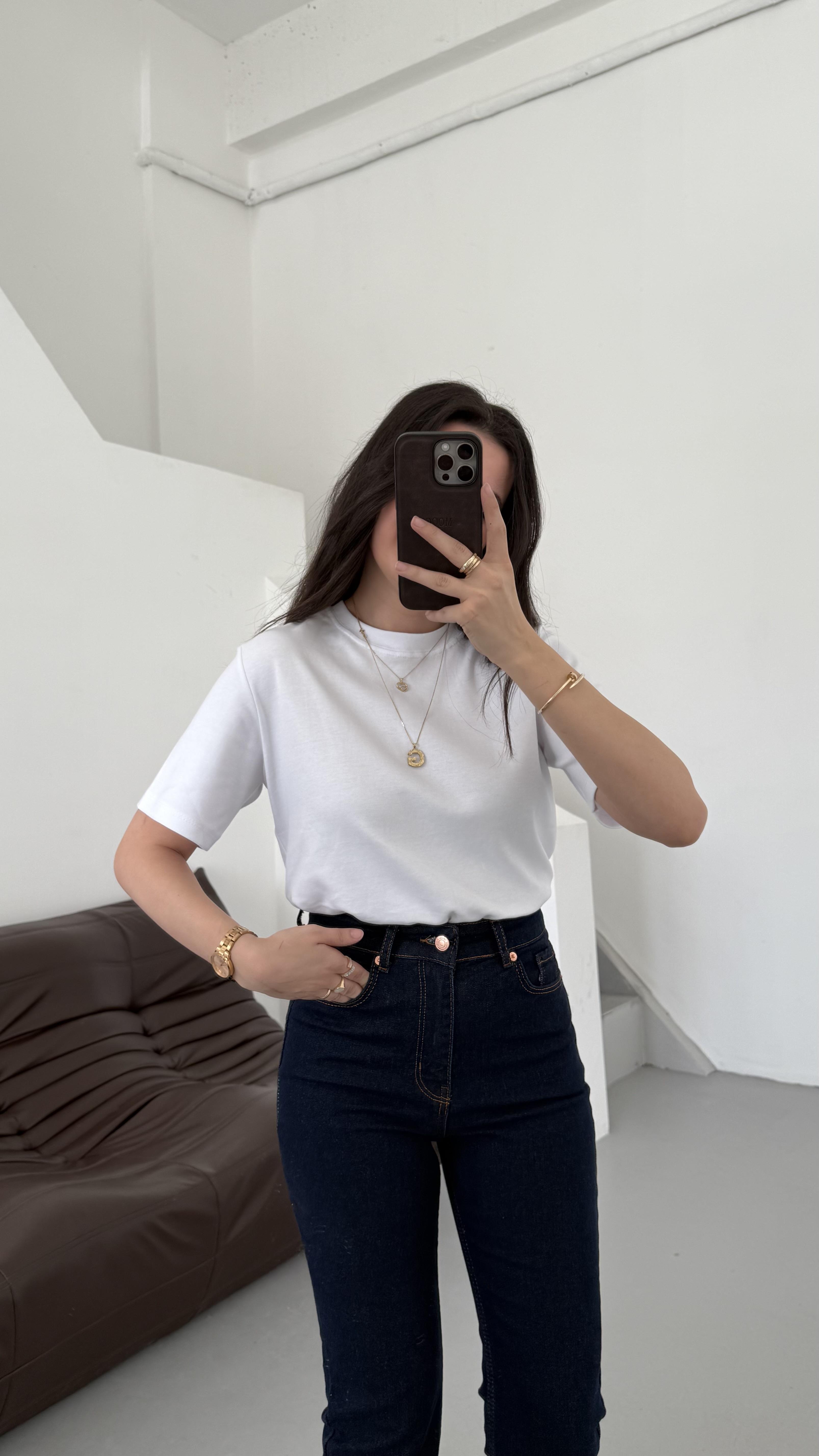 Cas Beyaz Basıc Tişört