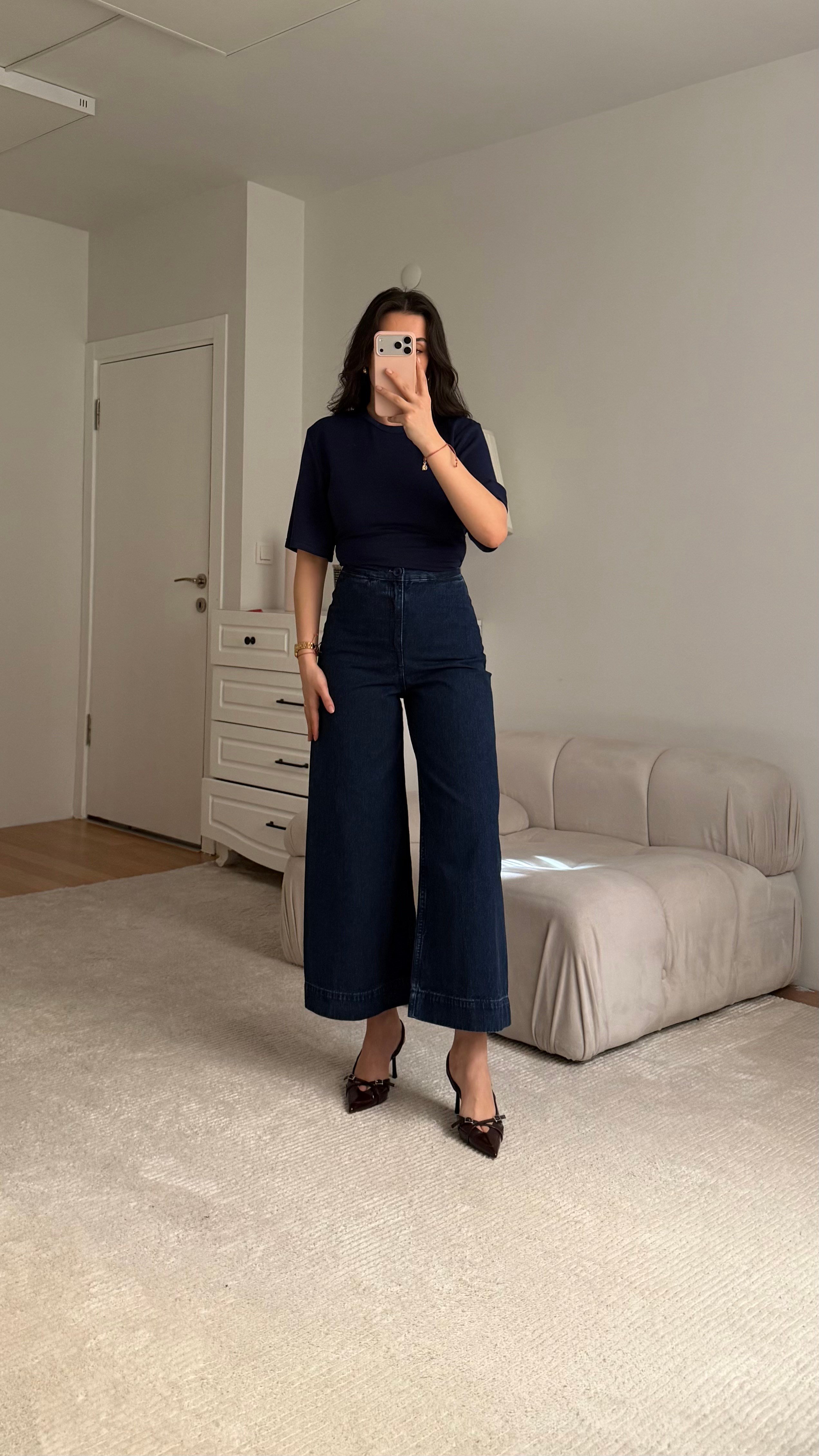 Cas Lacivert Bol Paça Bilek Boy Jean