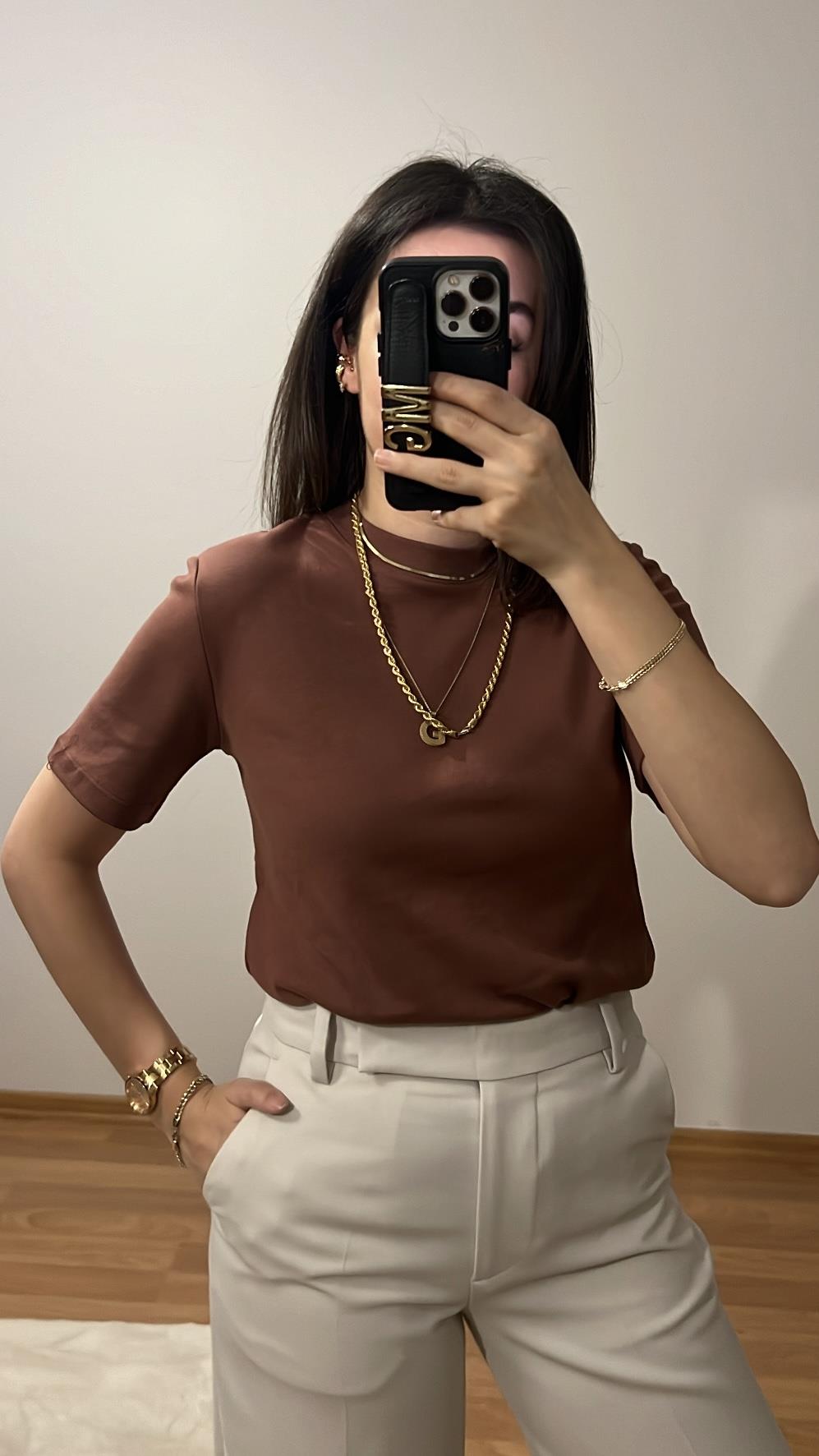 CAST KAHVE ORGANİK PAMUK BASIC TİŞÖRT