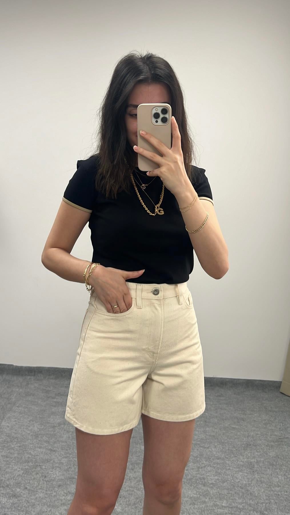 CAST KETEN GÖRÜNÜMLÜ BEJ ŞORT