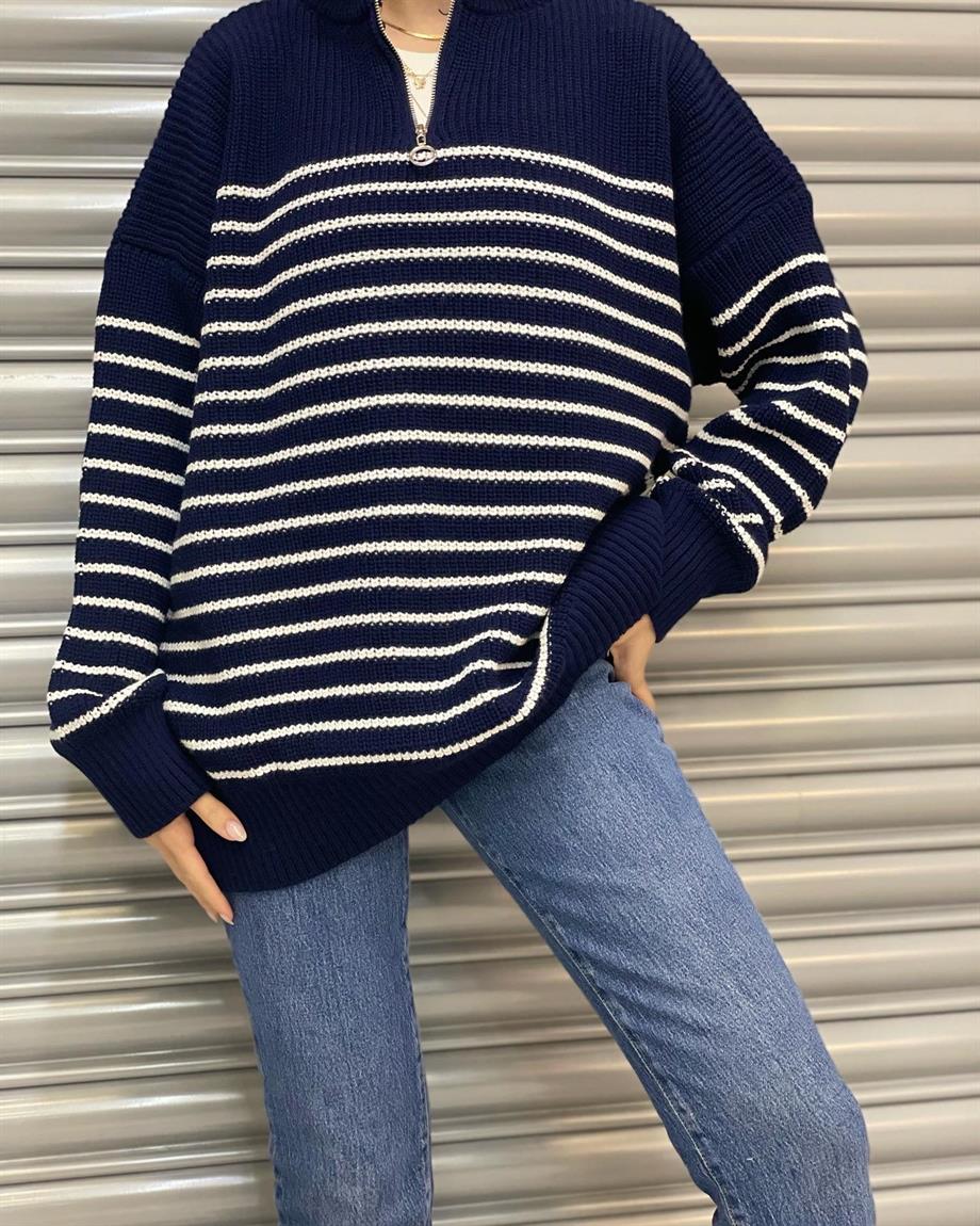 ÇİZGİLİ LACİ KAZAK 