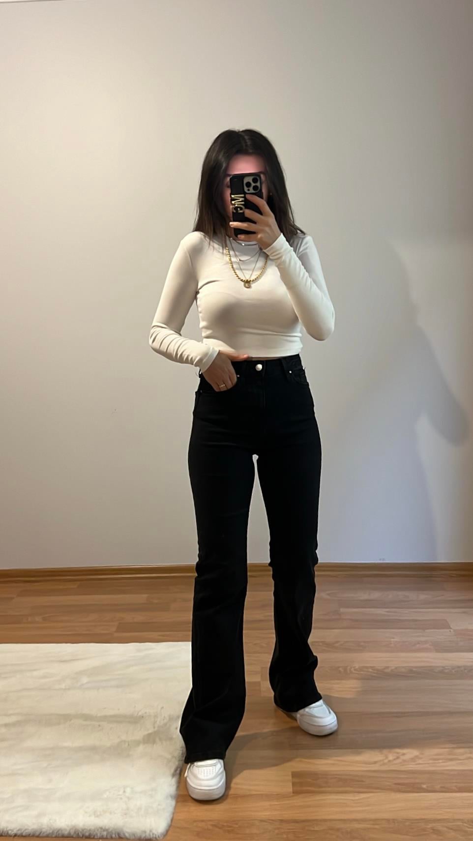 COAS SİYAH FLARE JEAN