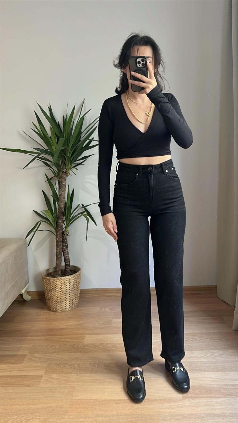 COCO SİYAH STRAİGHT JEAN