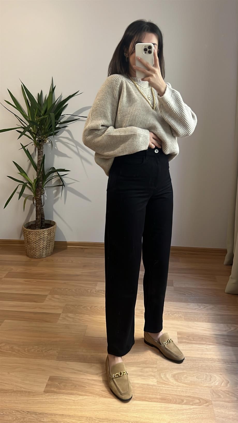 COST SİYAH MOM FIT JEAN