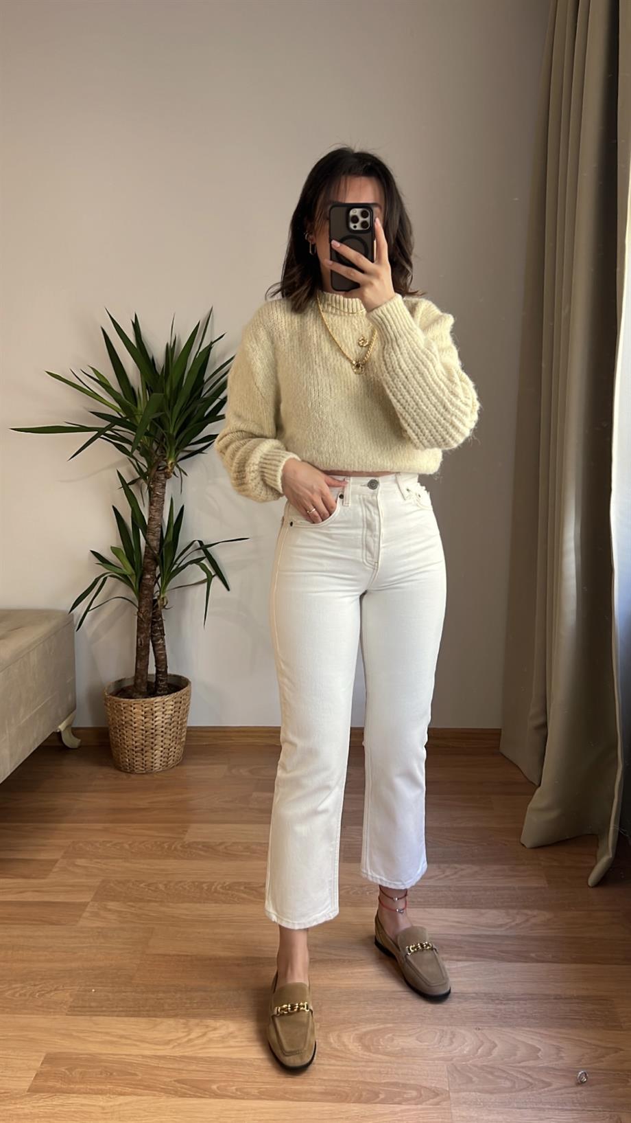 CROM EKRU MOM FIT JEAN