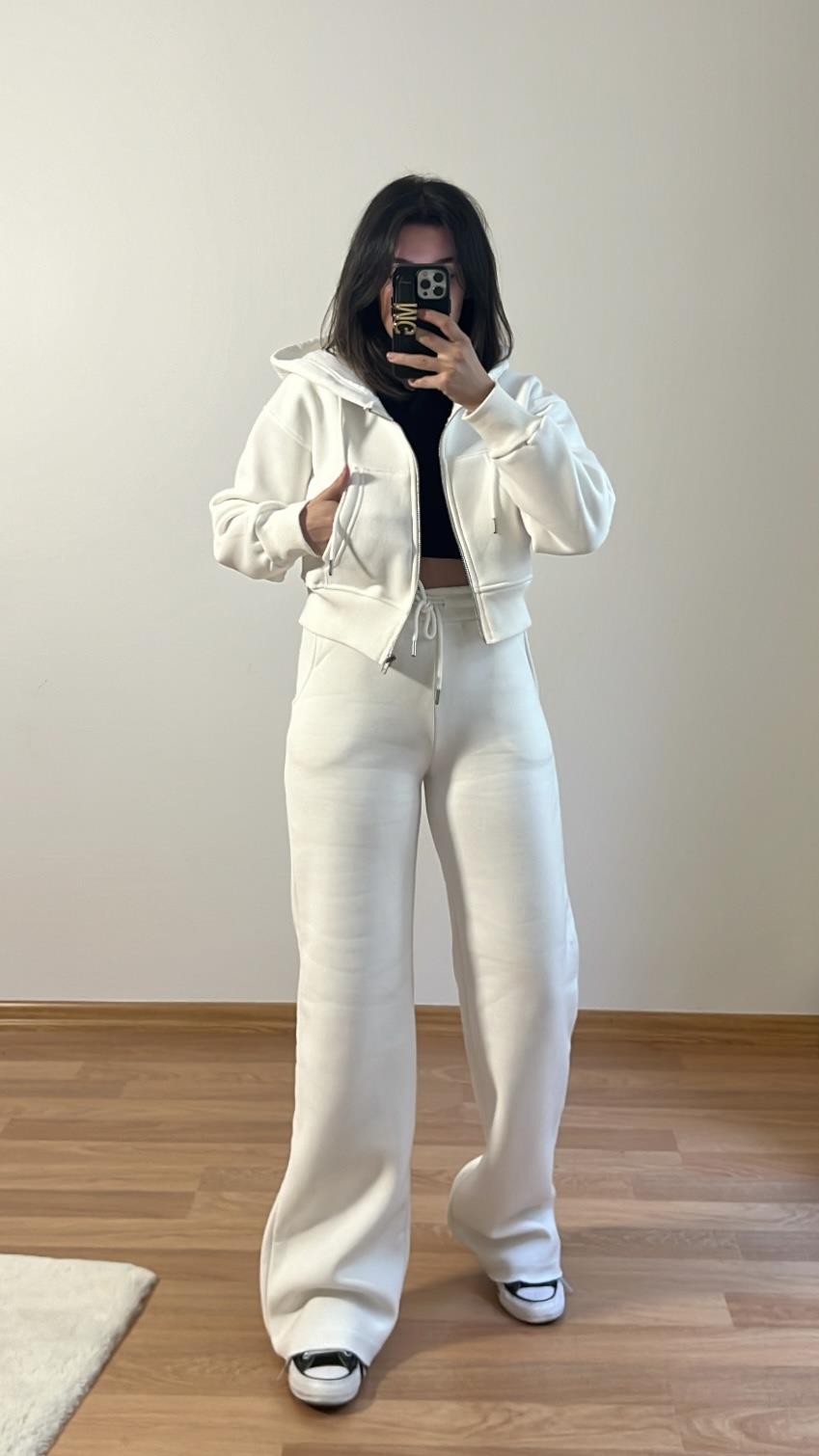 EKRU PAMUKLU SWEAT PALAZZO TAKIM