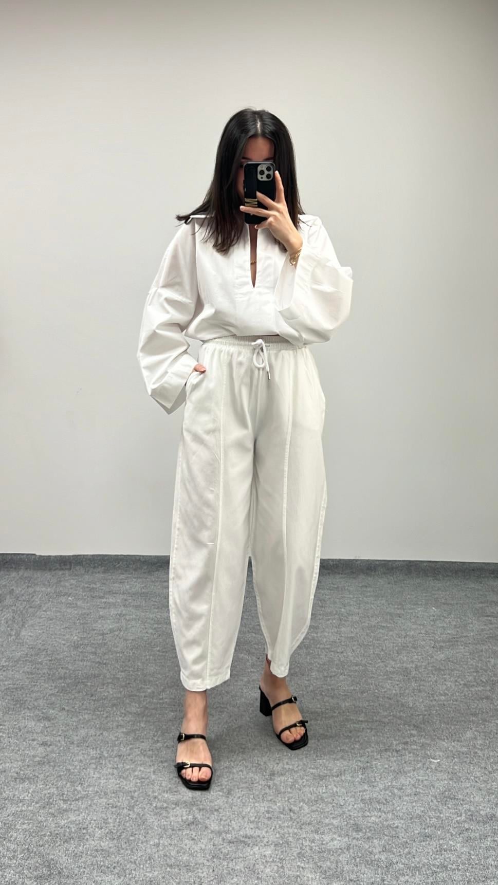 Fav Beyaz Tensel Şalvar