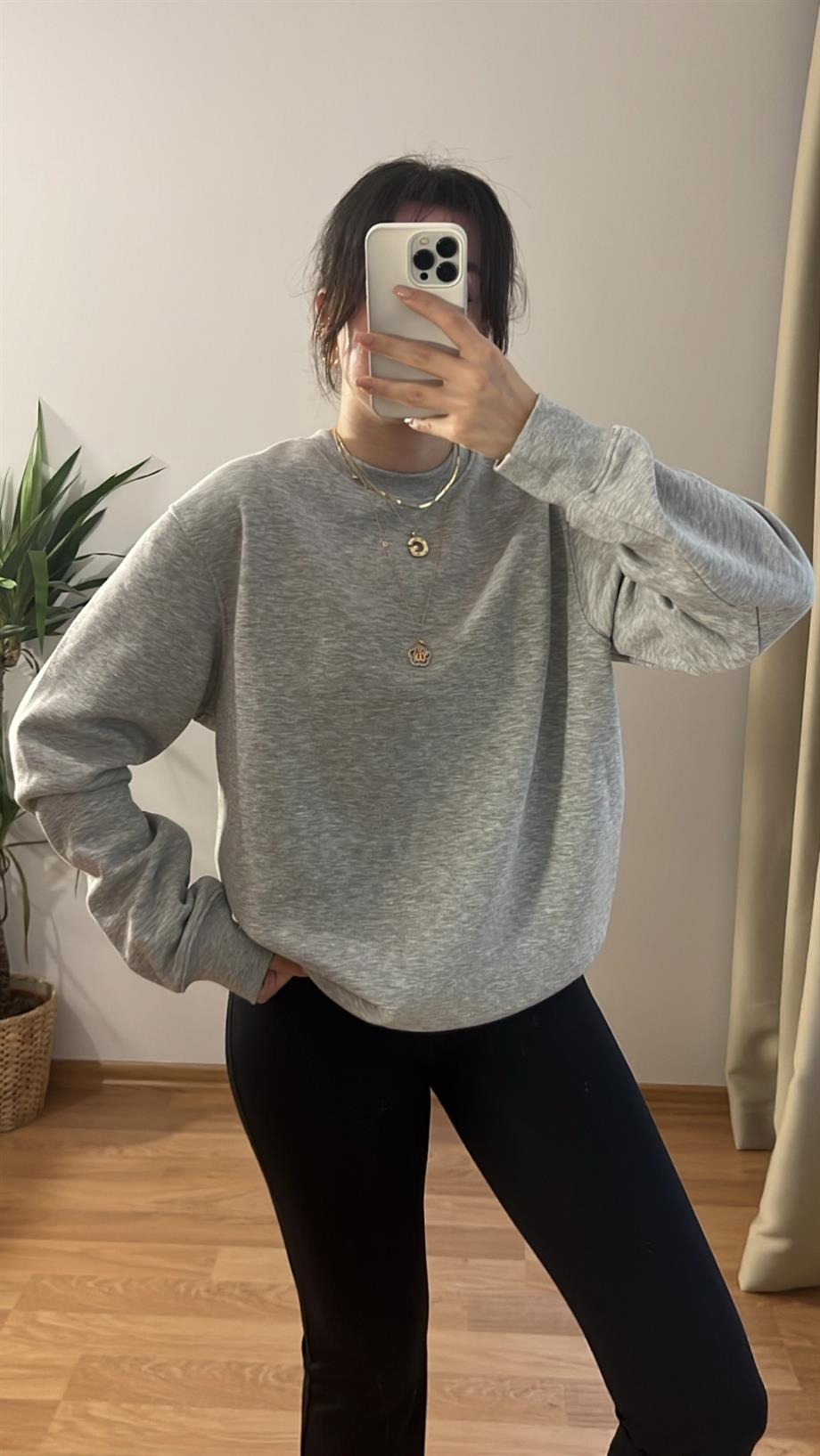 GO GRİ ŞARDNLU SWEATSHIRT