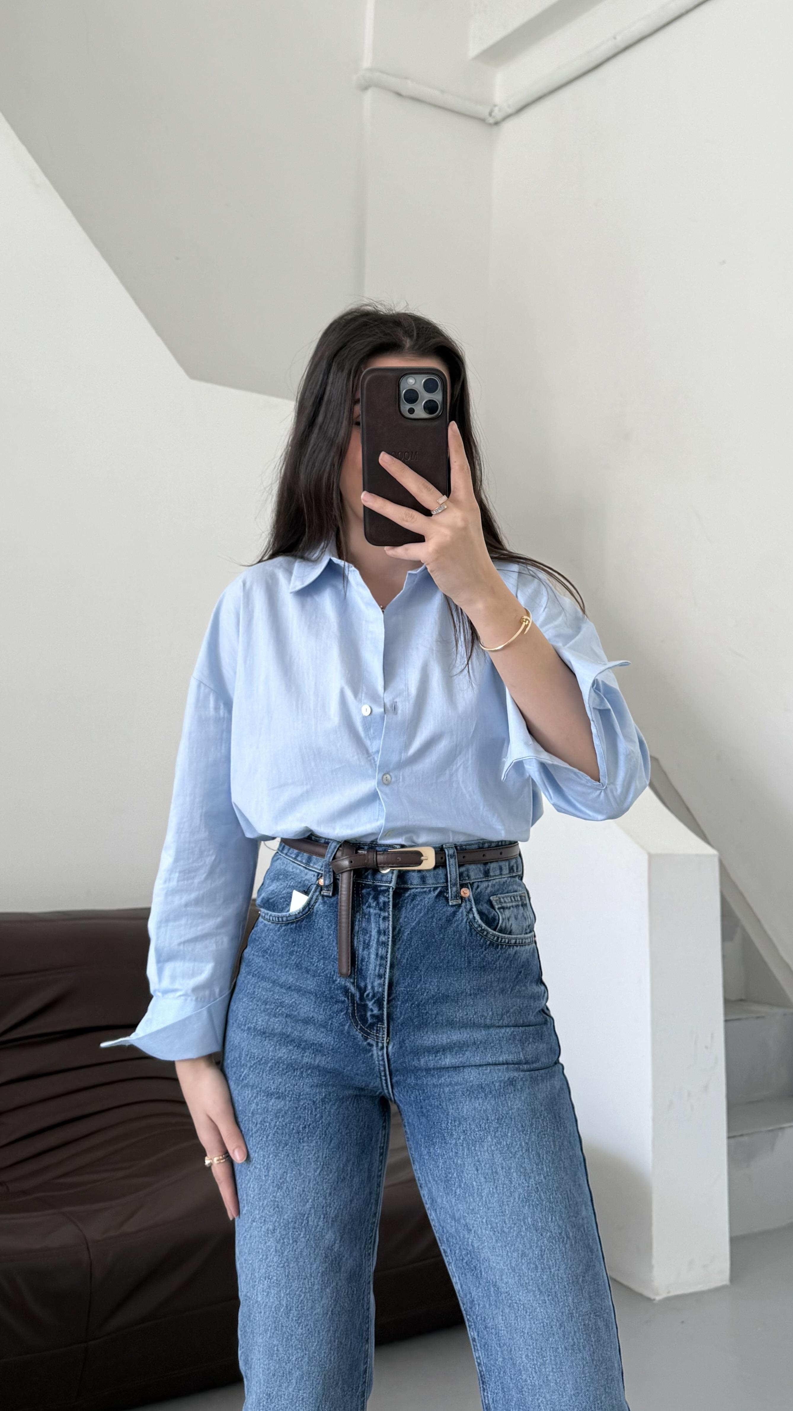 Go Mavi Pamuklu Gömlek