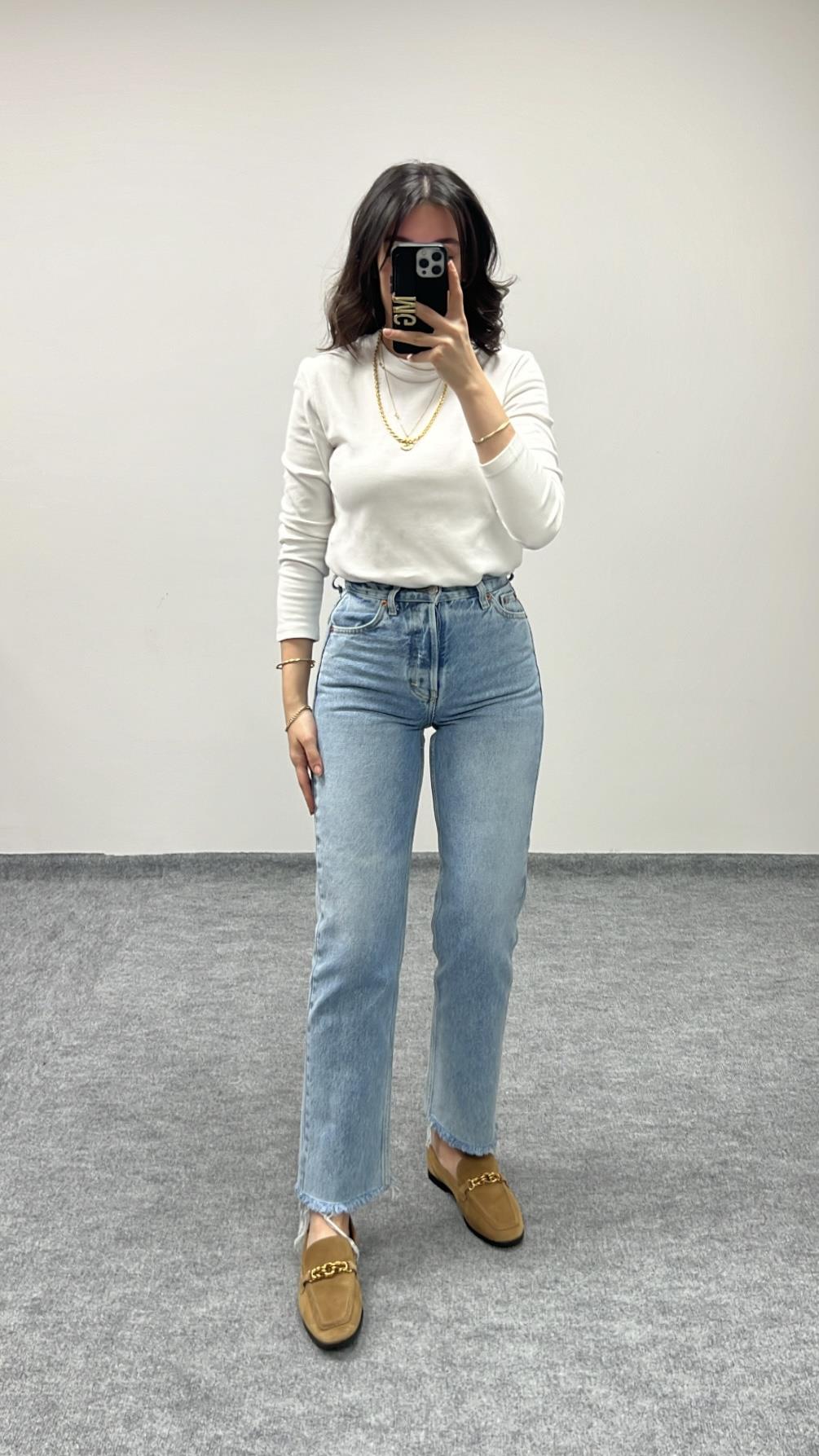 GO MAVİ YÜKSEK BEL STRAIGHT JEAN