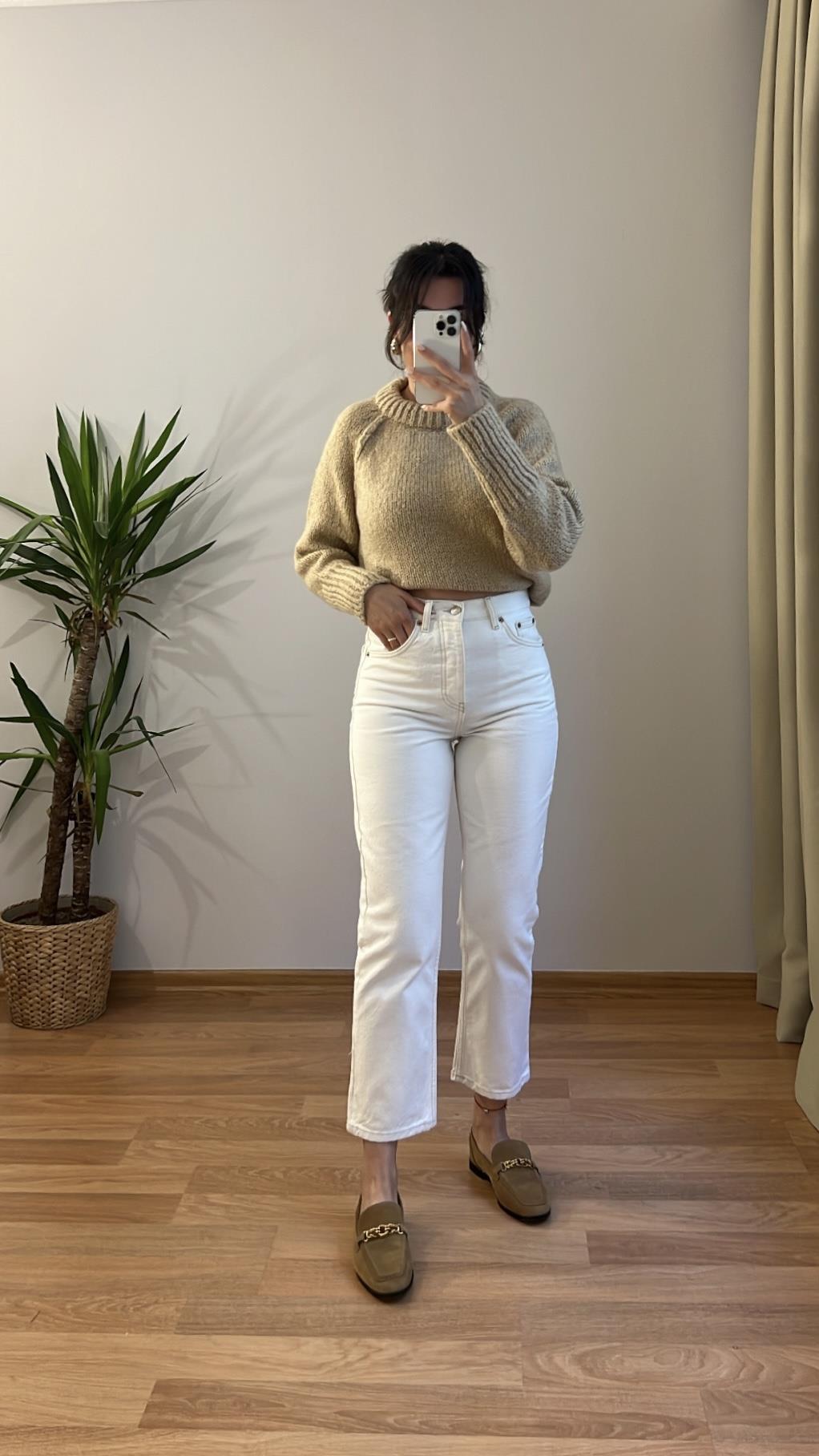 GO STRAİGHT EKRU JEAN
