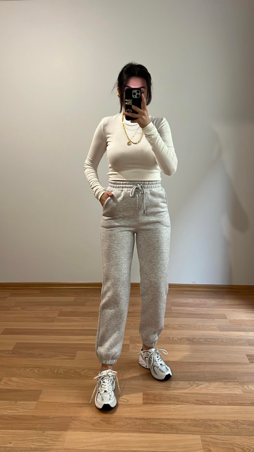 GRİ ÜÇ İPLİK ŞARDONLU JOGGER