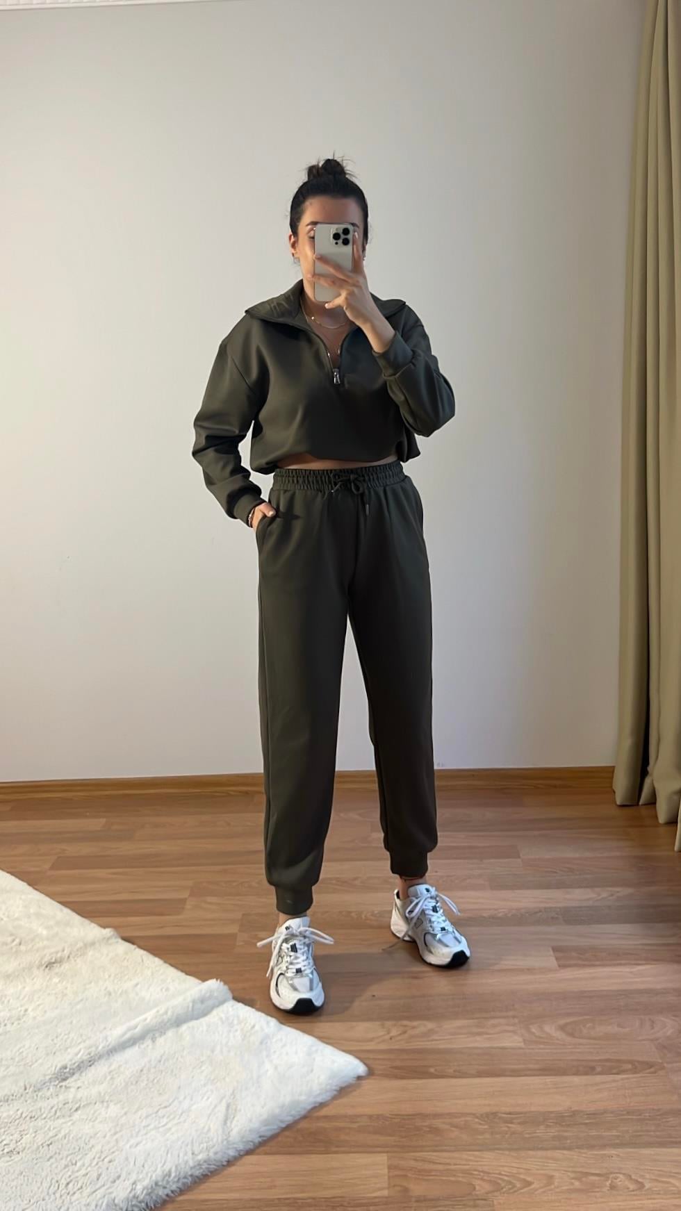 HAKİ OYSH YUMUŞAK DOKULU MODAL JOGGER EŞOFMAN TAKIMI