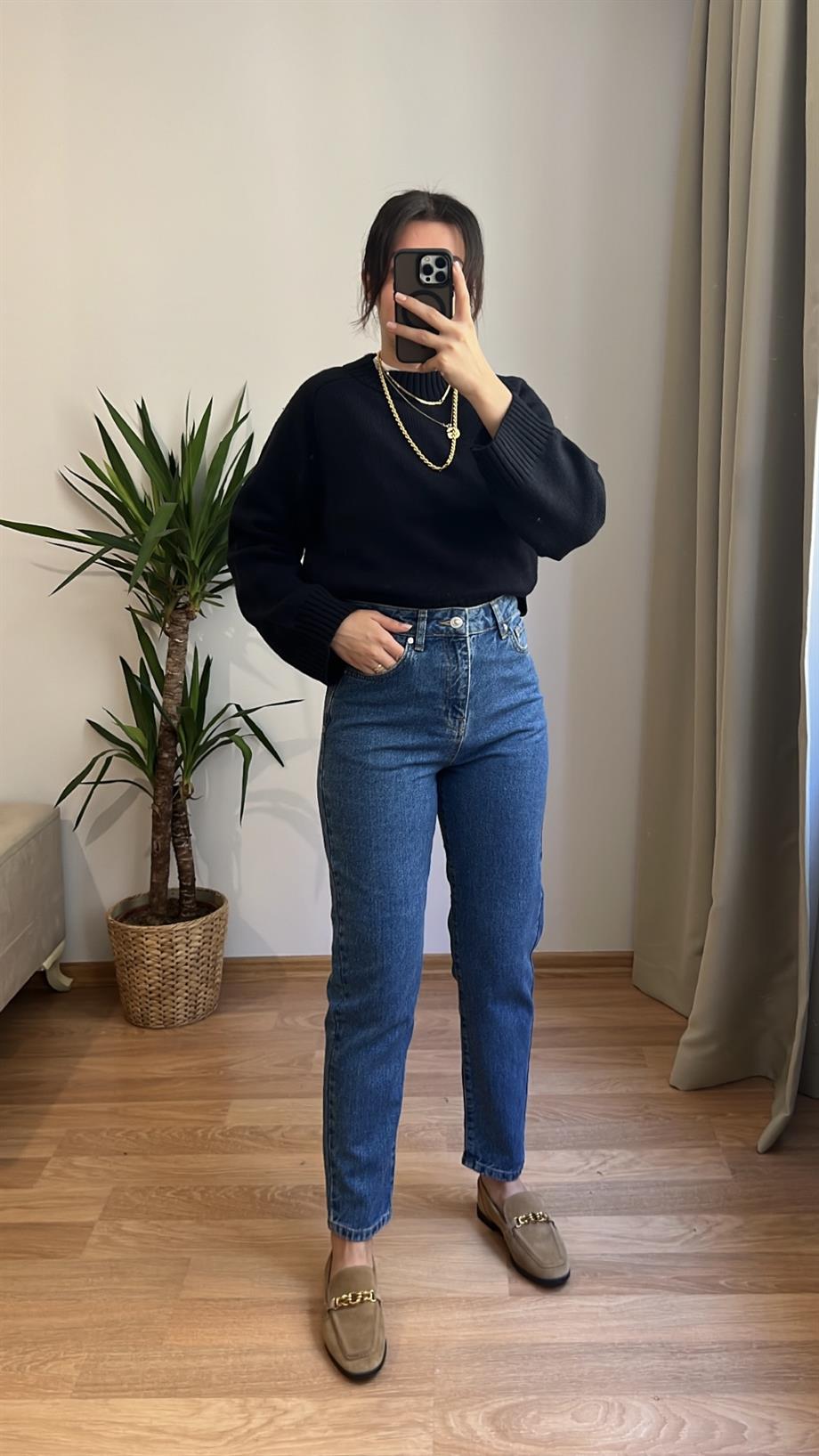 İPKYL MAVİ MOM FIT JEAN