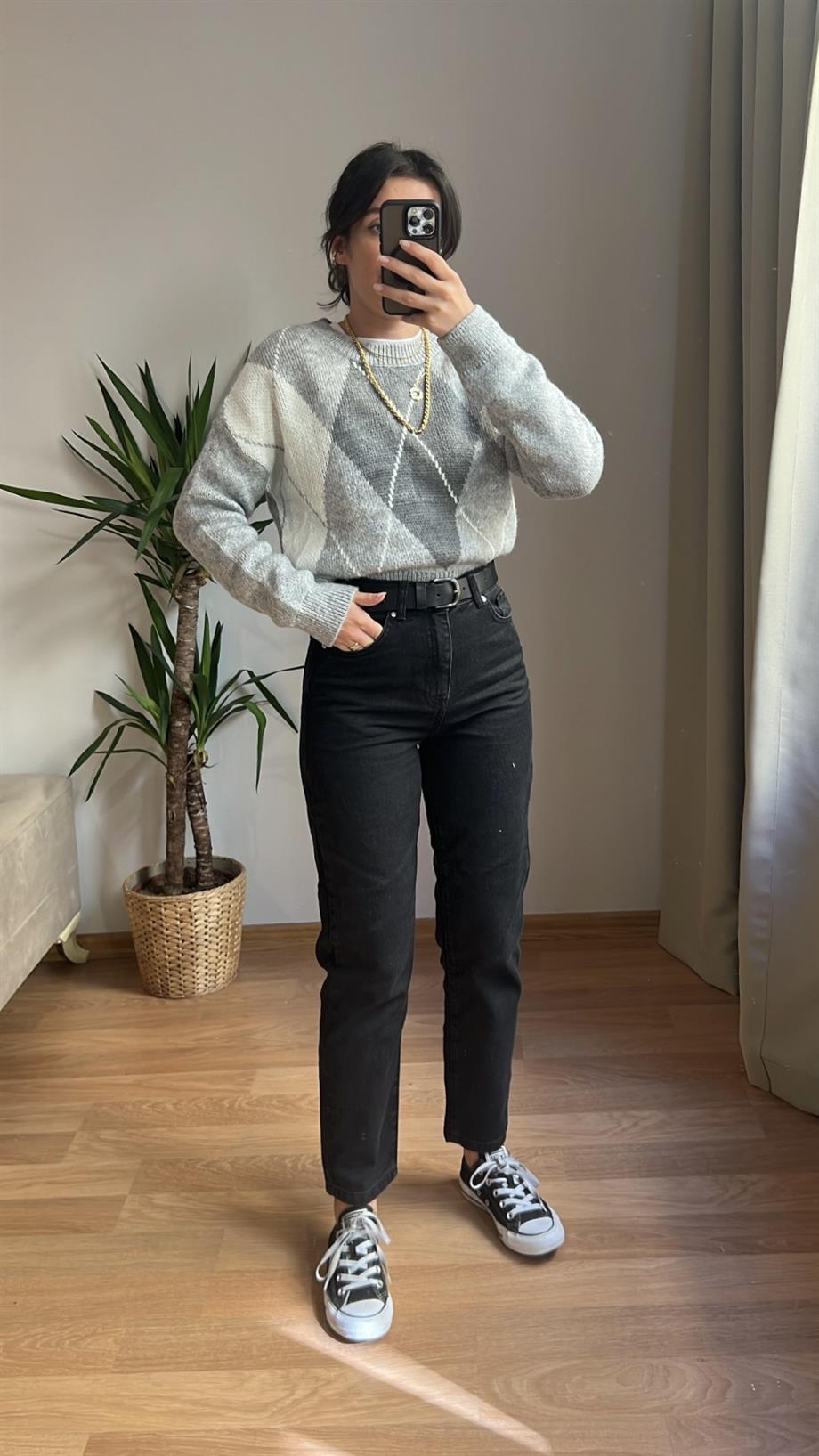 İPKYL SİYAH MOM FIT JEAN 