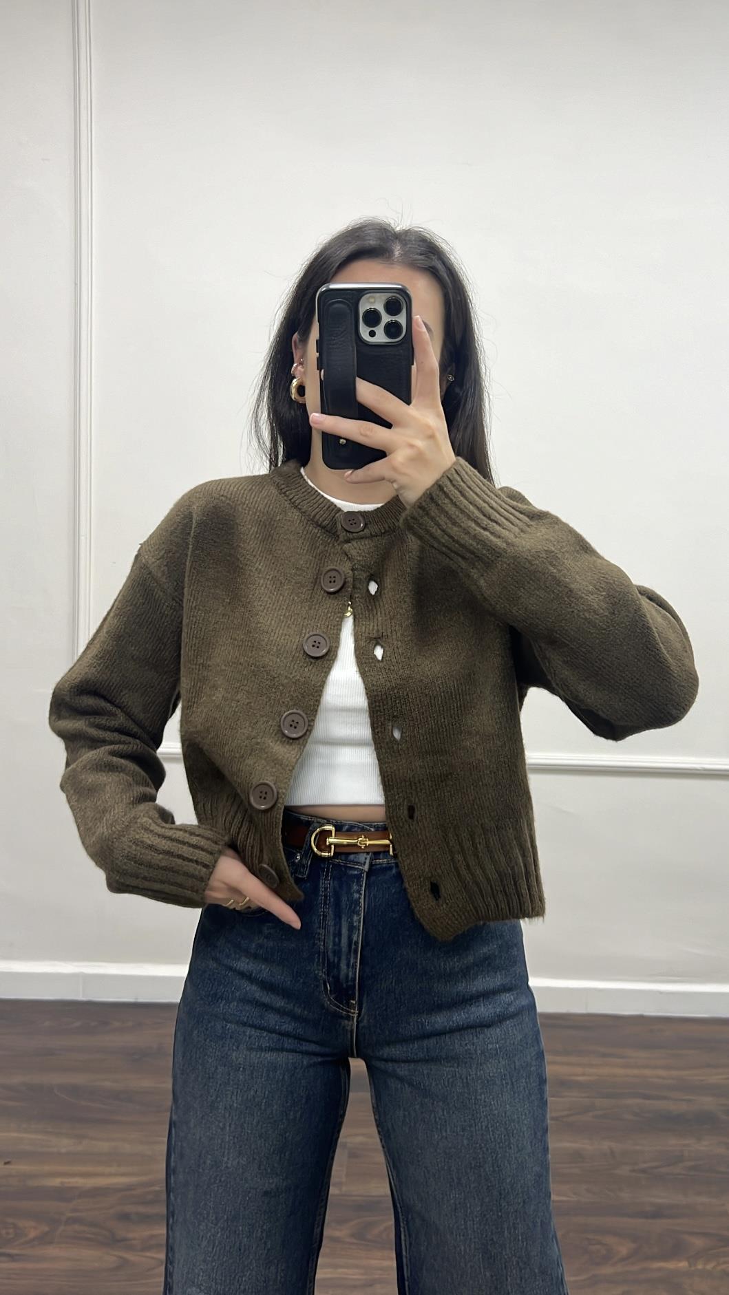 Kahve Yumuşak Triko Hırka