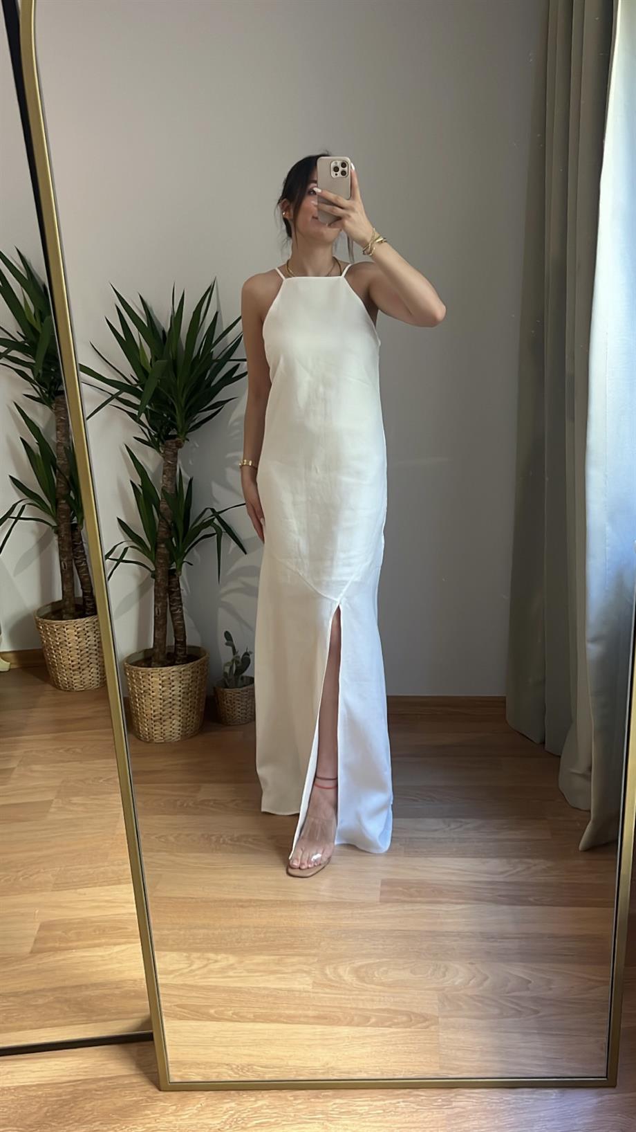 KARENN NATURAL %100 KETEN ELBİSE