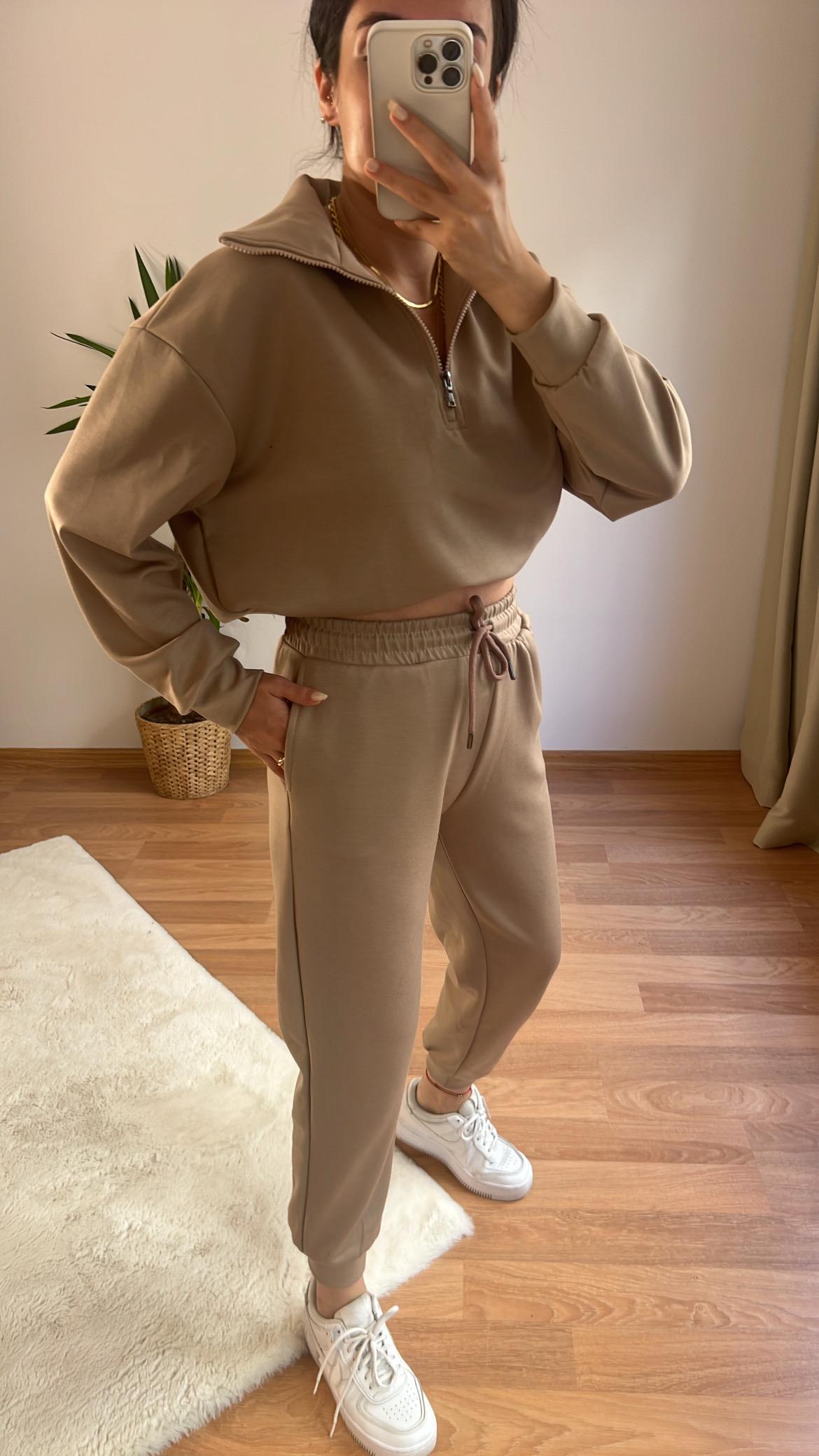 KUM BEJİ OYSH YUMUŞAK DOKULU MODAL JOGGER EŞOFMAN TAKIMI