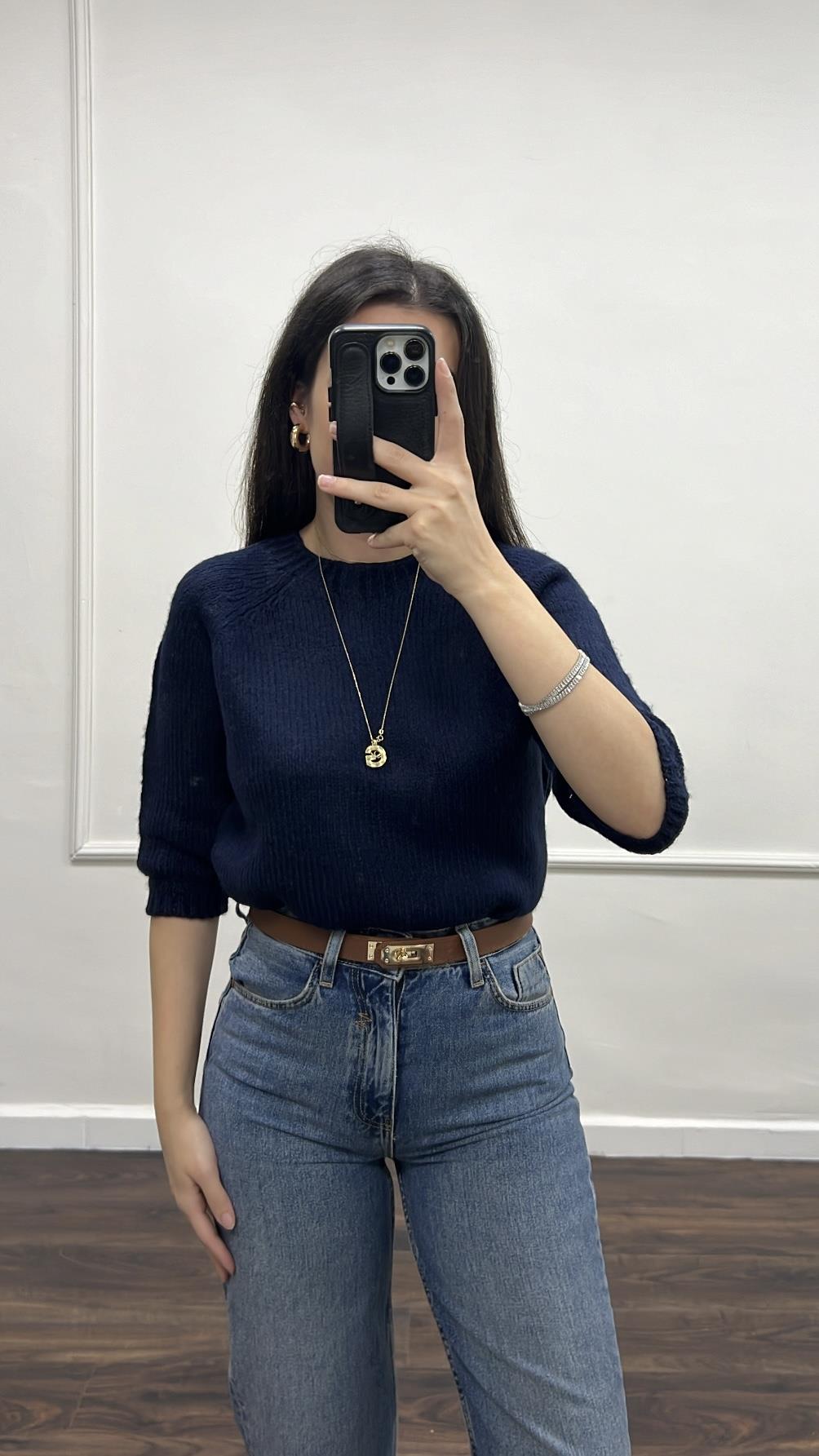 Laci Fakir Kol Basıc Triko Bluz